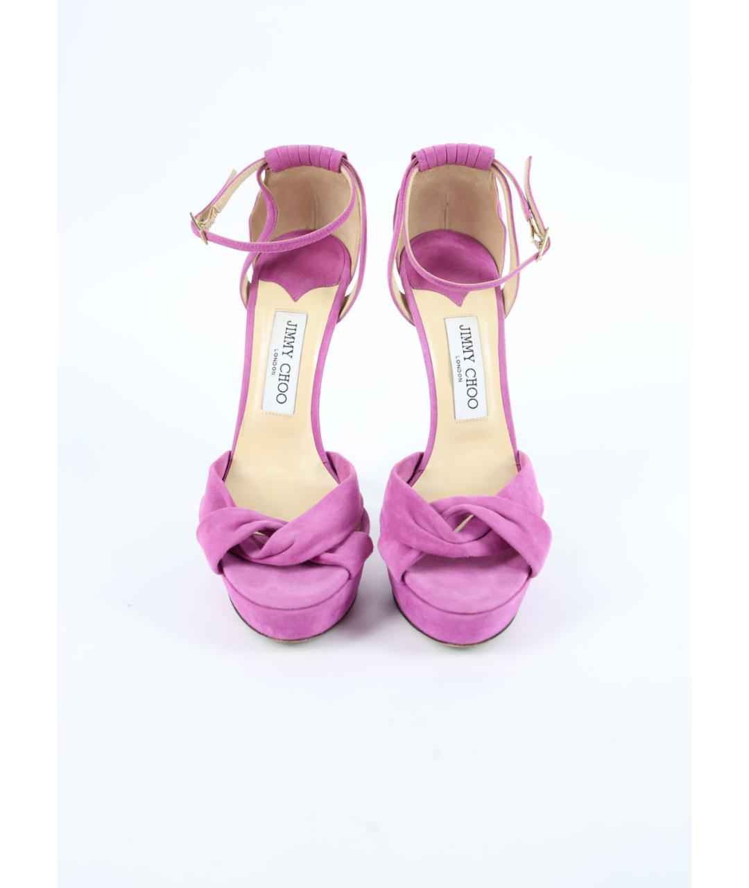 JIMMY CHOO Фиолетовые замшевые босоножки, фото 2