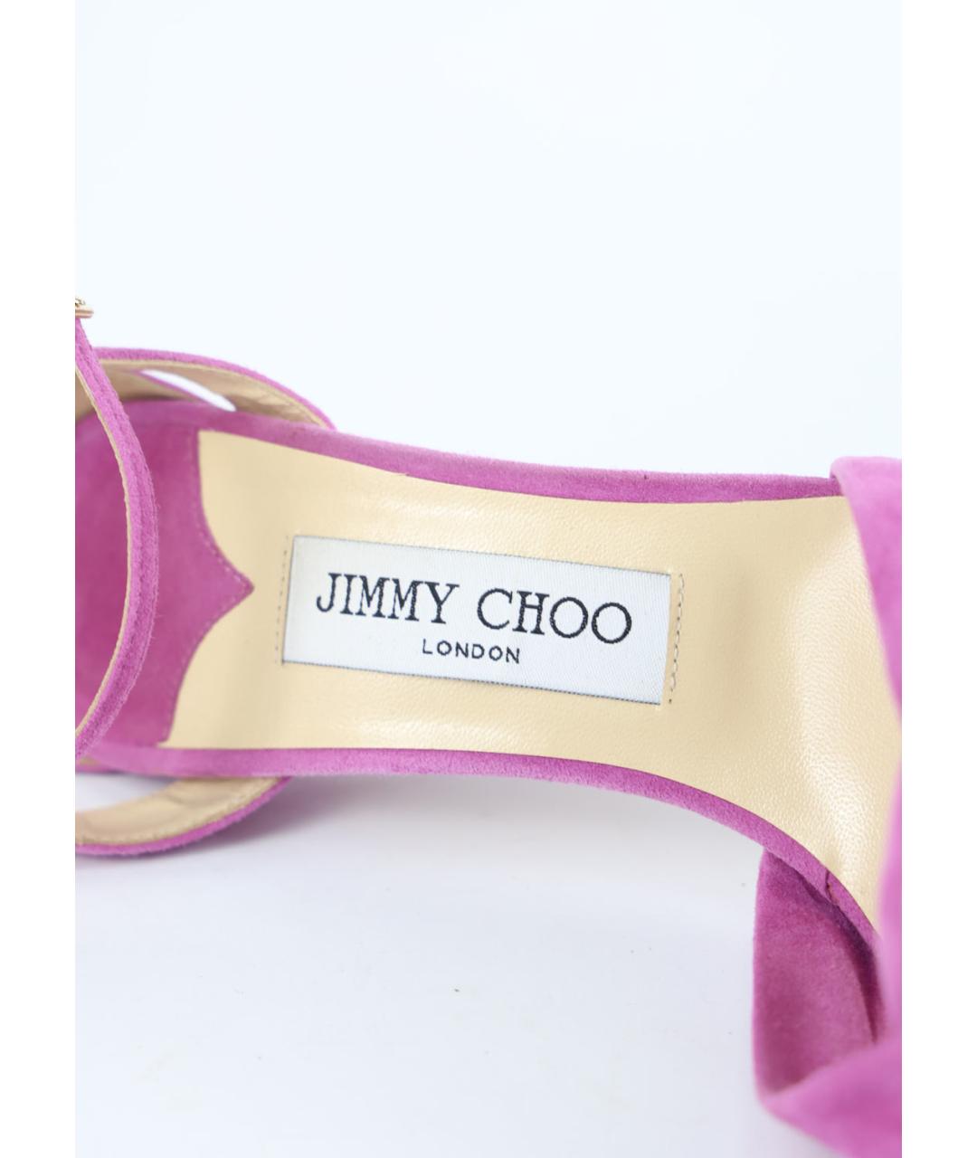 JIMMY CHOO Фиолетовые замшевые босоножки, фото 3