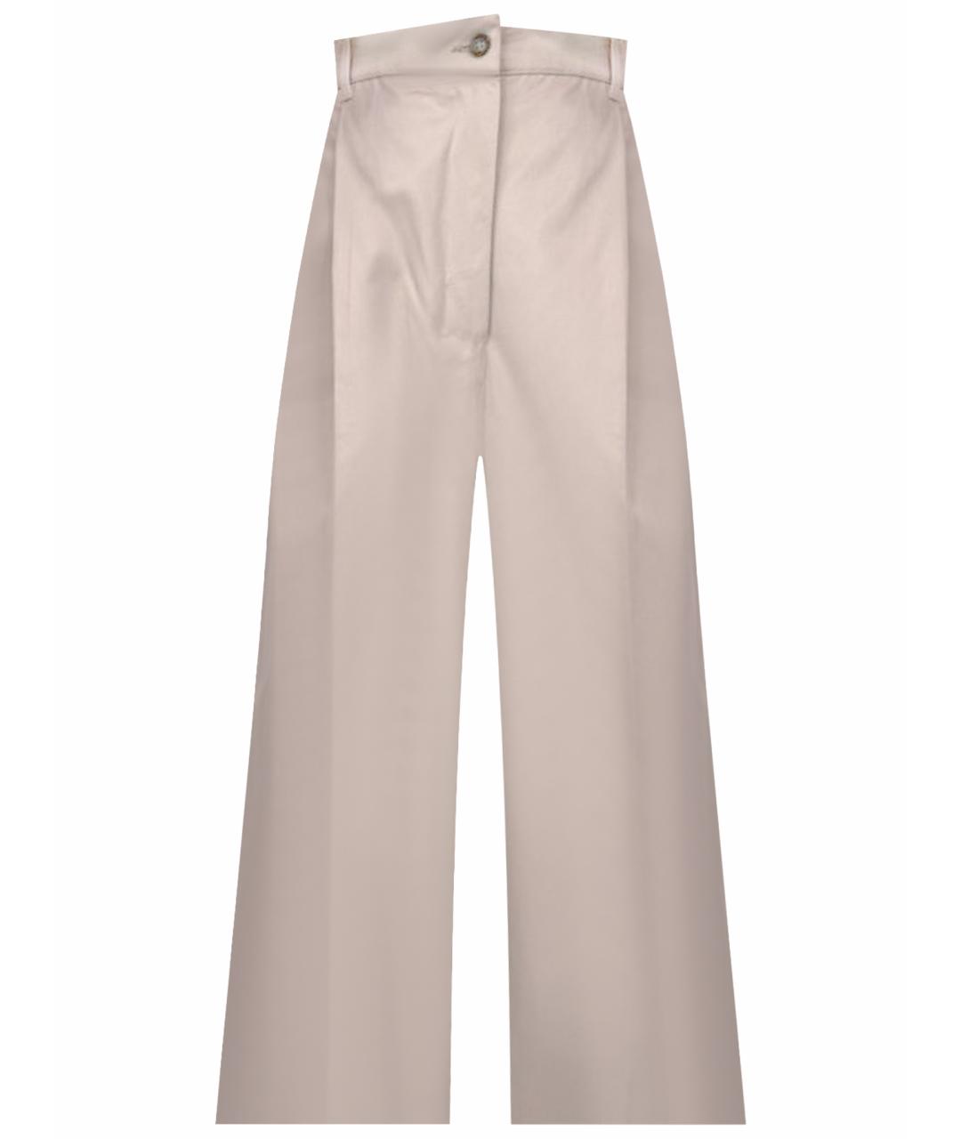 MAX MARA Бежевые хлопковые брюки широкие, фото 1