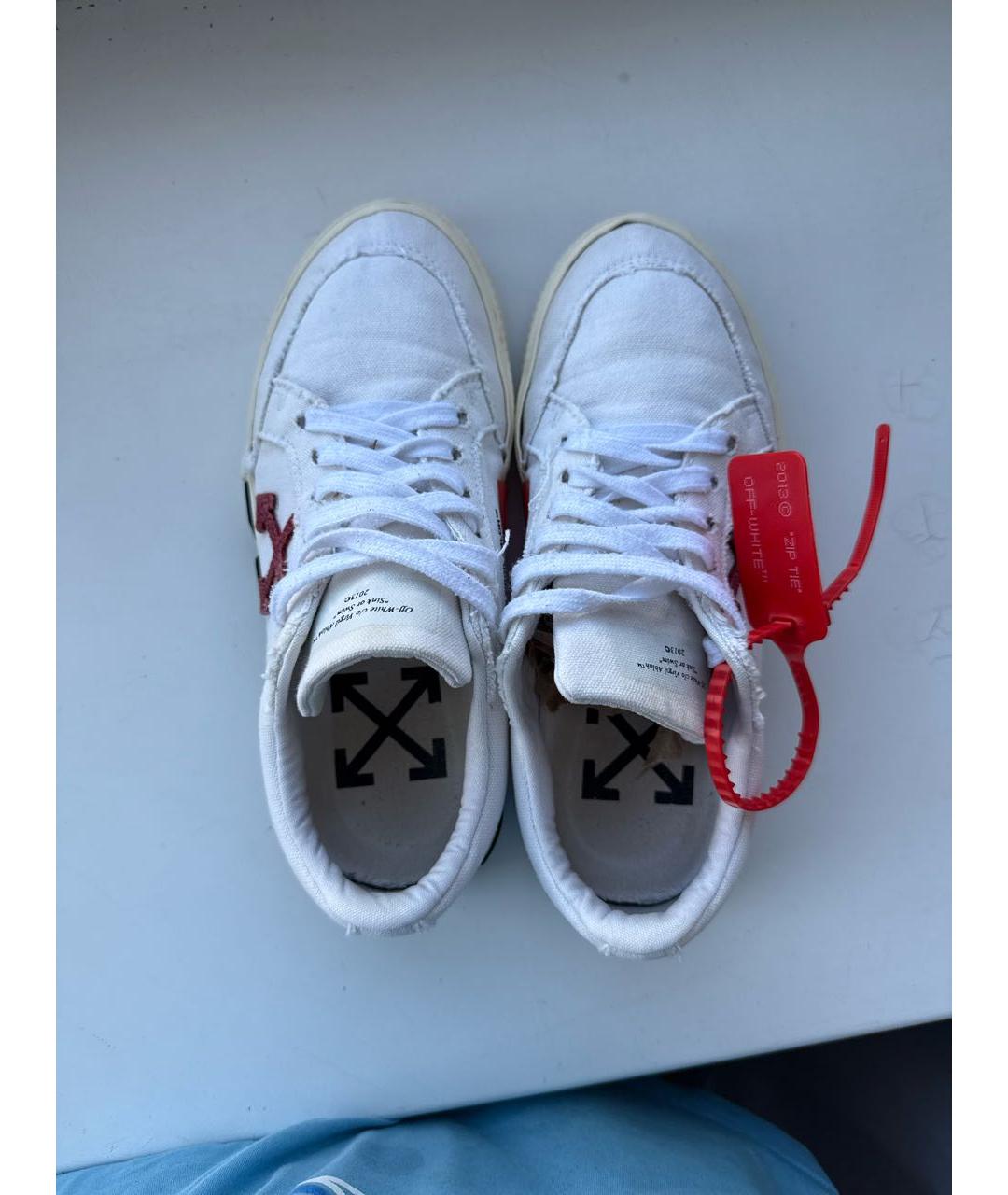 OFF-WHITE Белые текстильные кеды, фото 3