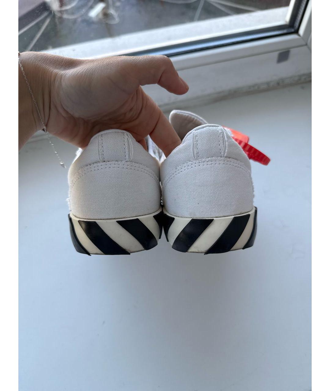 OFF-WHITE Белые текстильные кеды, фото 4