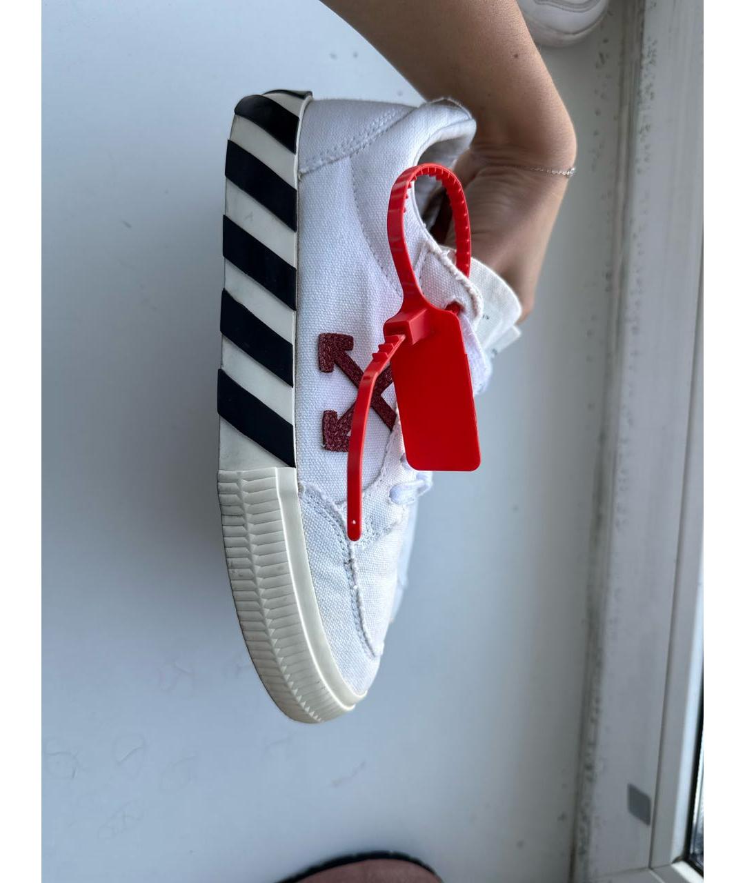 OFF-WHITE Белые текстильные кеды, фото 5