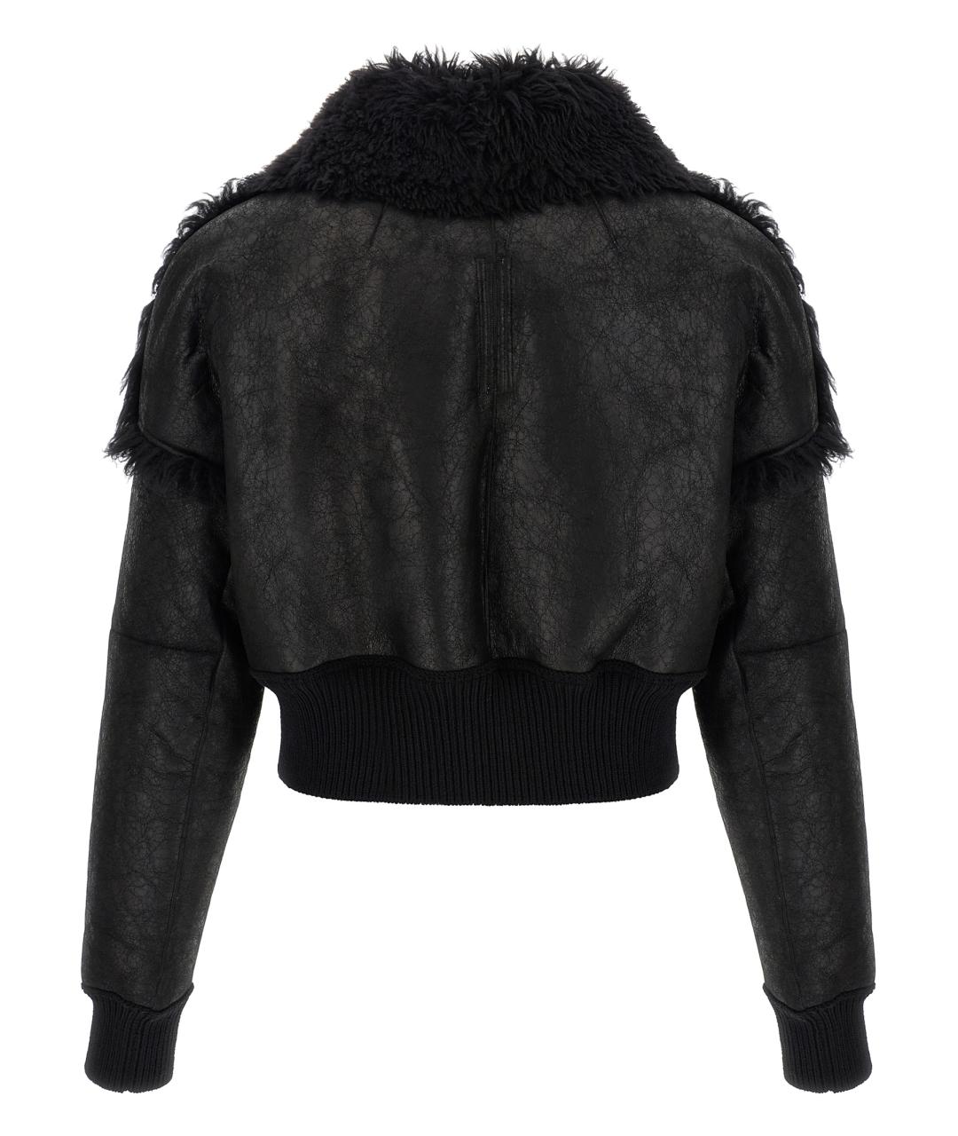 RICK OWENS Черная кожаная куртка, фото 2