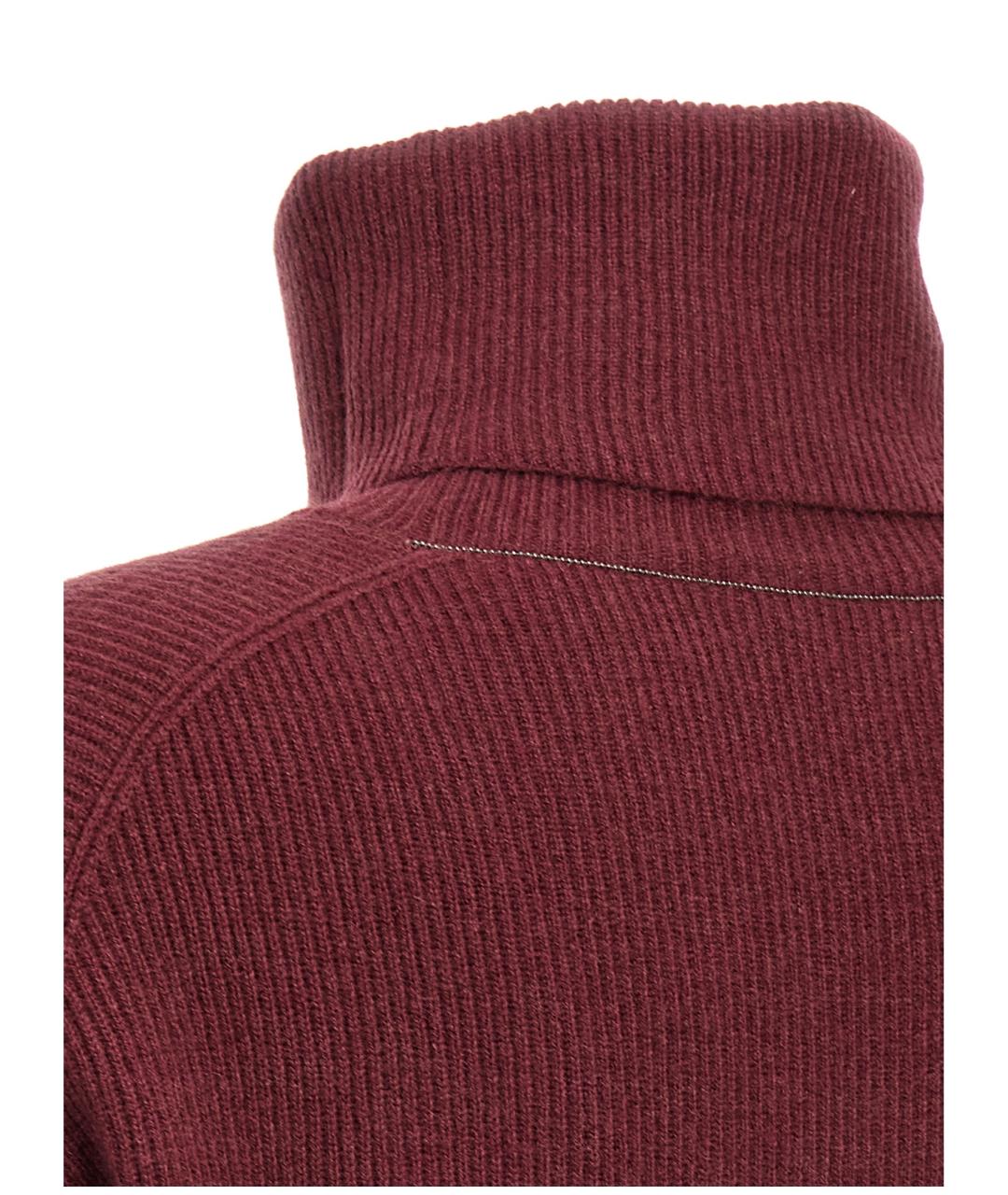 BRUNELLO CUCINELLI Бордовый шерстяной кардиган, фото 4