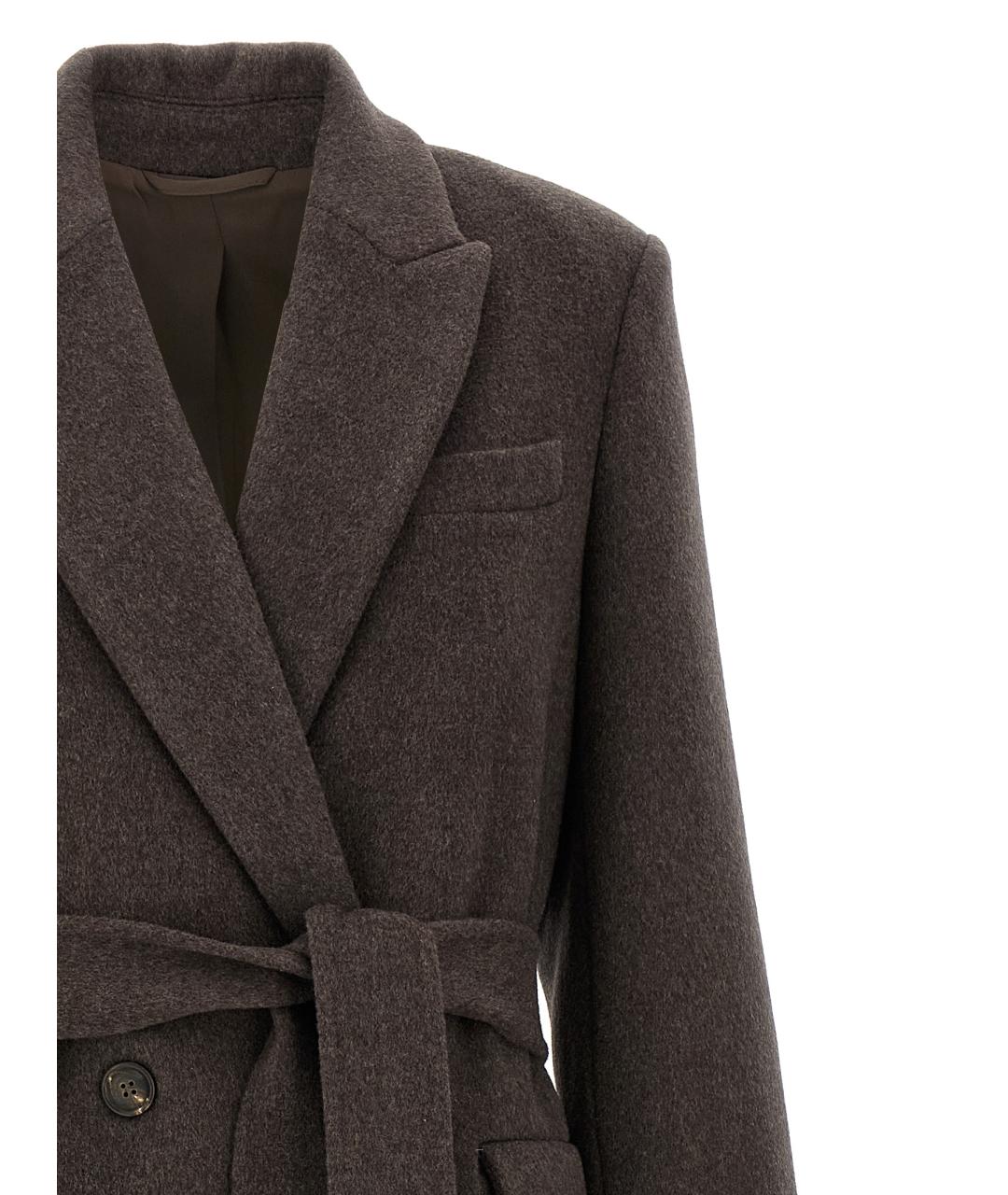 BRUNELLO CUCINELLI Коричневое шерстяное пальто, фото 3