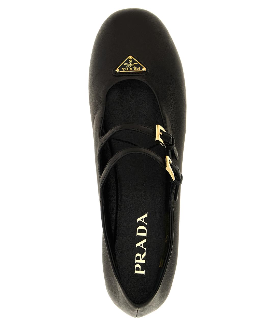 PRADA Черные кожаные балетки, фото 4