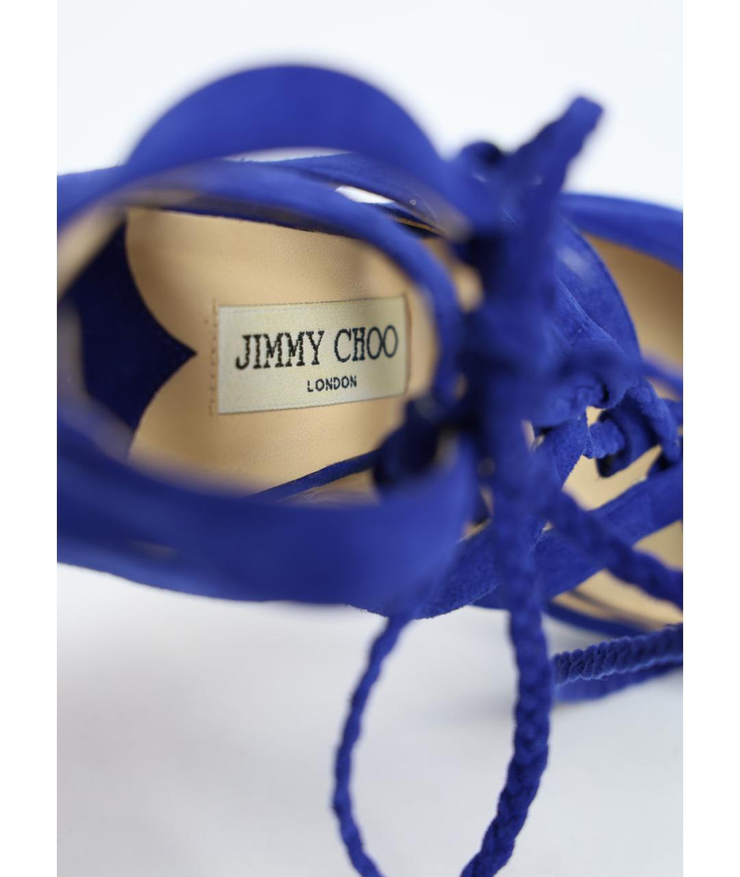 JIMMY CHOO Синие замшевые босоножки, фото 3