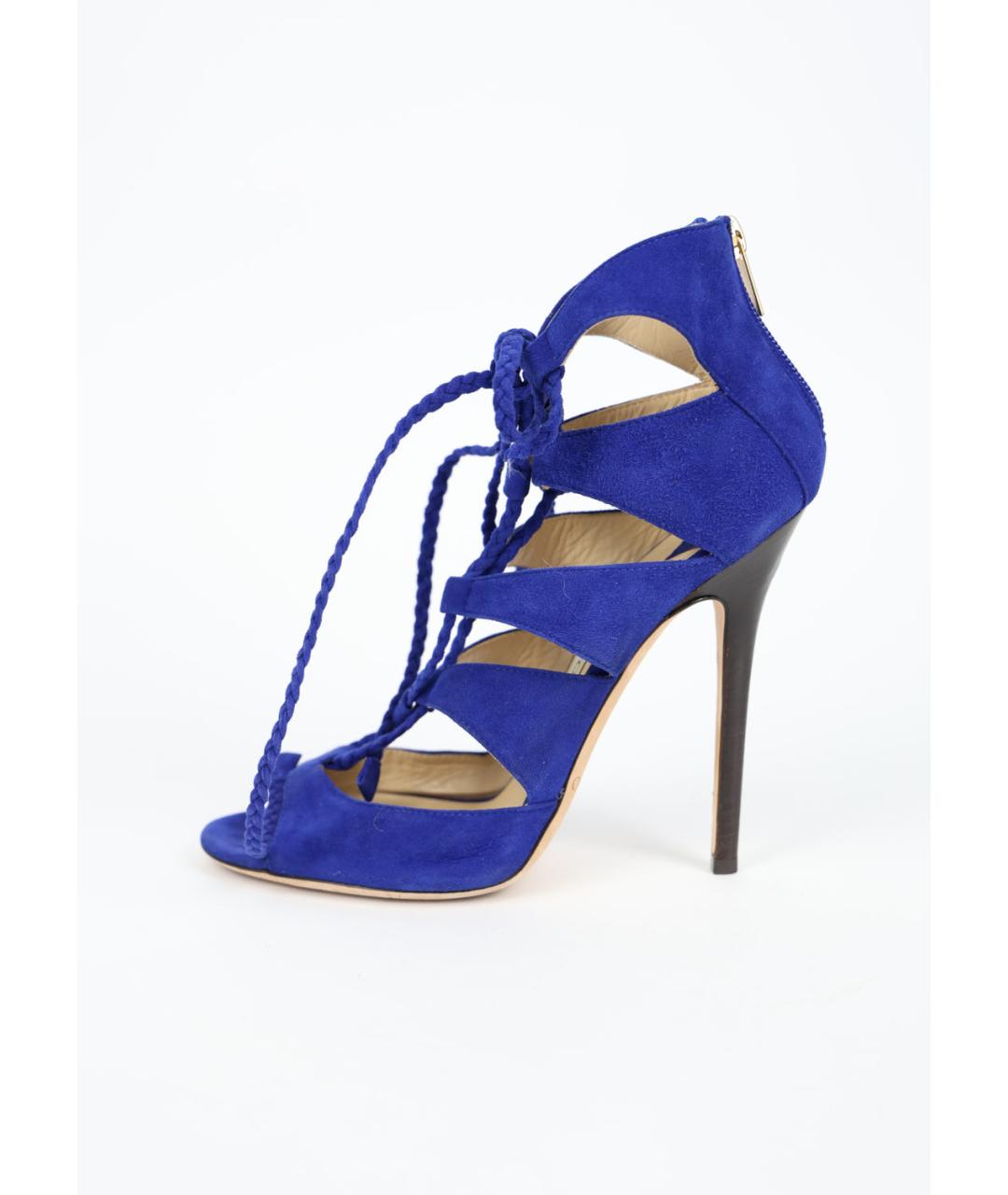JIMMY CHOO Синие замшевые босоножки, фото 5