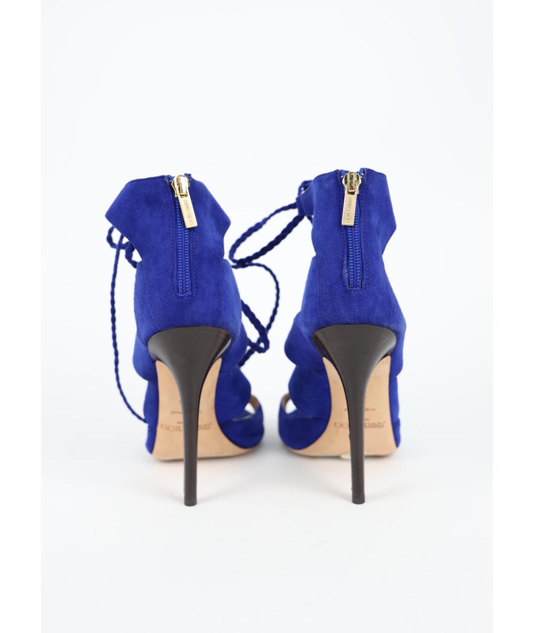 JIMMY CHOO Синие замшевые босоножки, фото 4