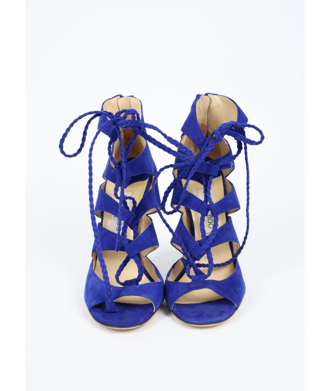 JIMMY CHOO Синие замшевые босоножки, фото 2