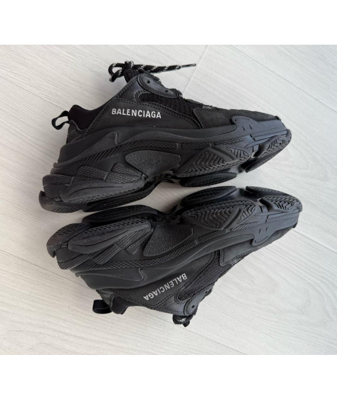 BALENCIAGA Черные кожаные кроссовки, фото 6