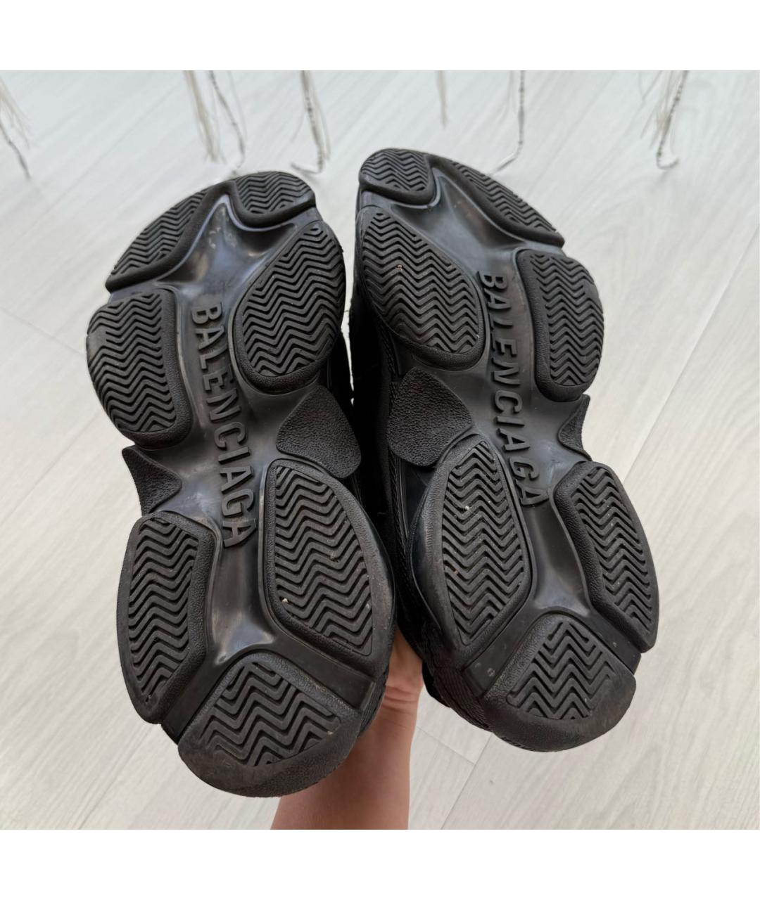 BALENCIAGA Черные кожаные кроссовки, фото 7