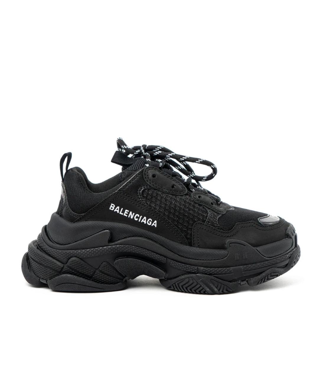BALENCIAGA Черные кожаные кроссовки, фото 9