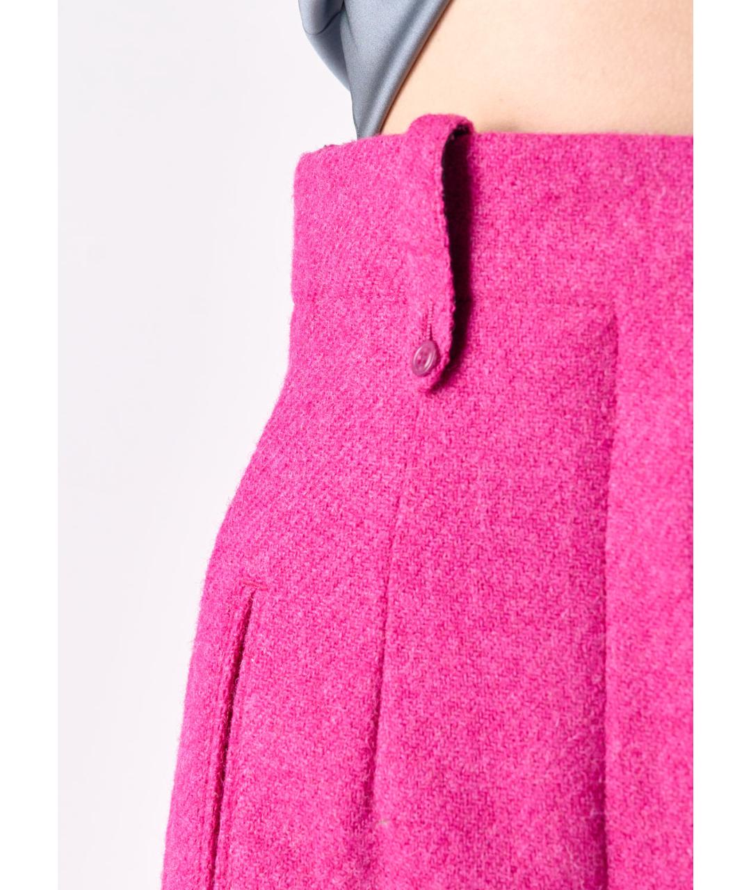PAUL SMITH Фуксия шерстяная юбка миди, фото 3