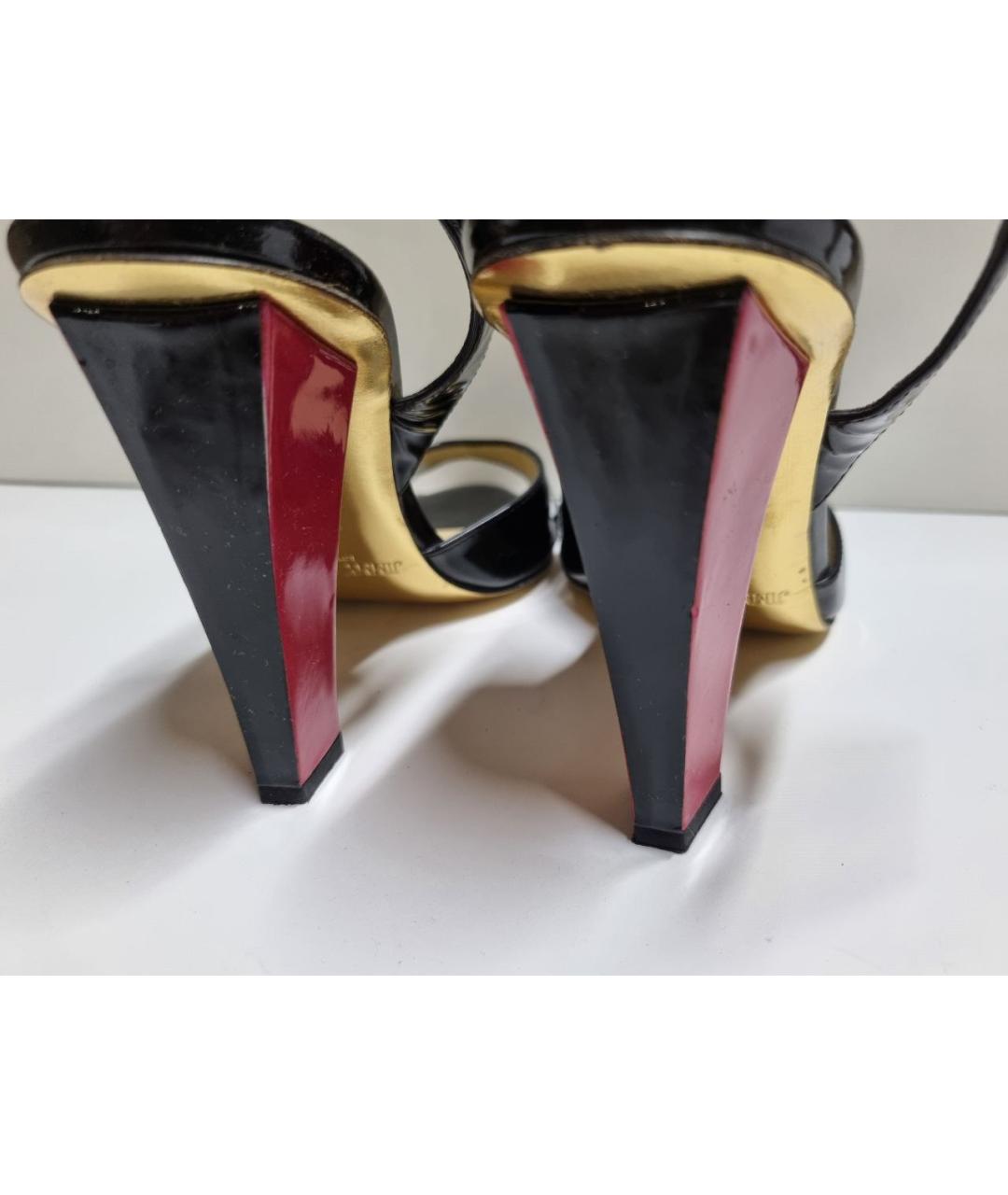 JIMMY CHOO Черные босоножки из лакированной кожи, фото 7