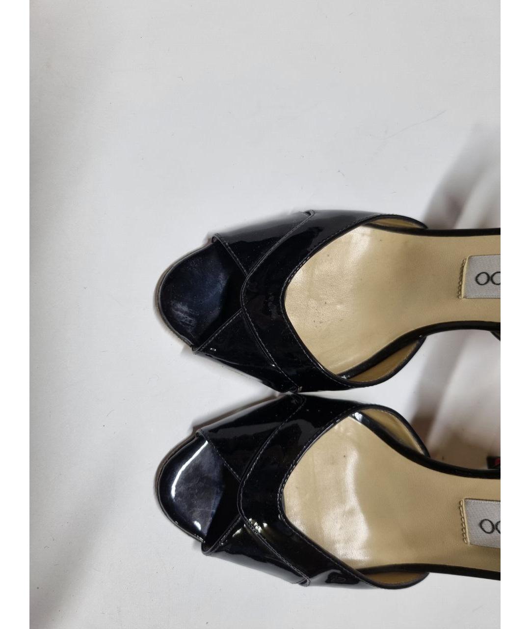 JIMMY CHOO Черные босоножки из лакированной кожи, фото 6