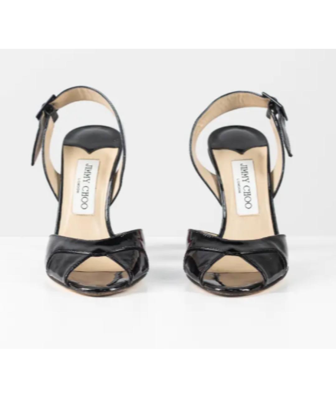 JIMMY CHOO Черные босоножки из лакированной кожи, фото 2