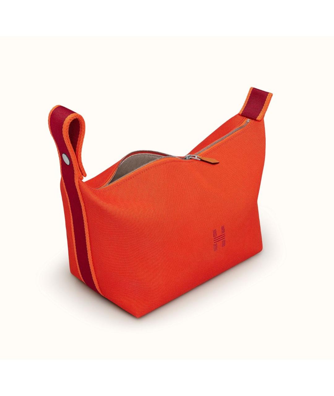 HERMES Оранжевая хлопковая косметичка, фото 3