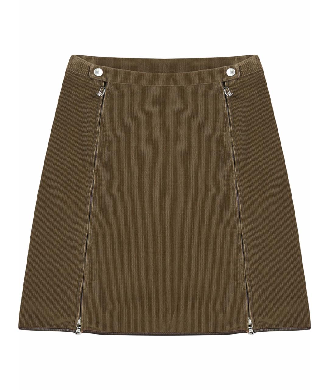 PRADA Коричневая хлопковая юбка миди, фото 1