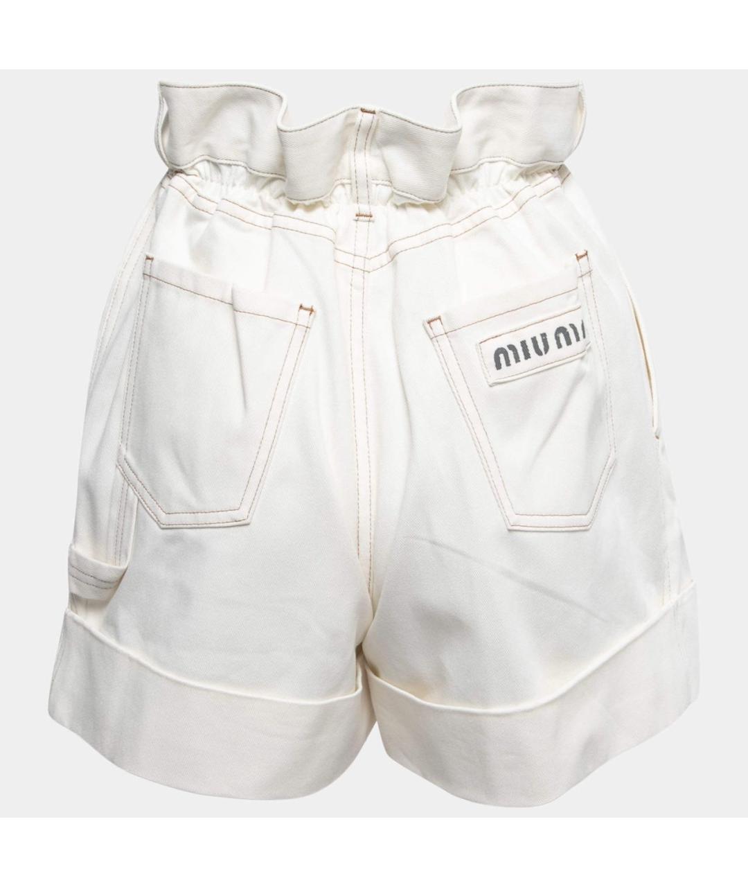MIU MIU Белые деним шорты, фото 2