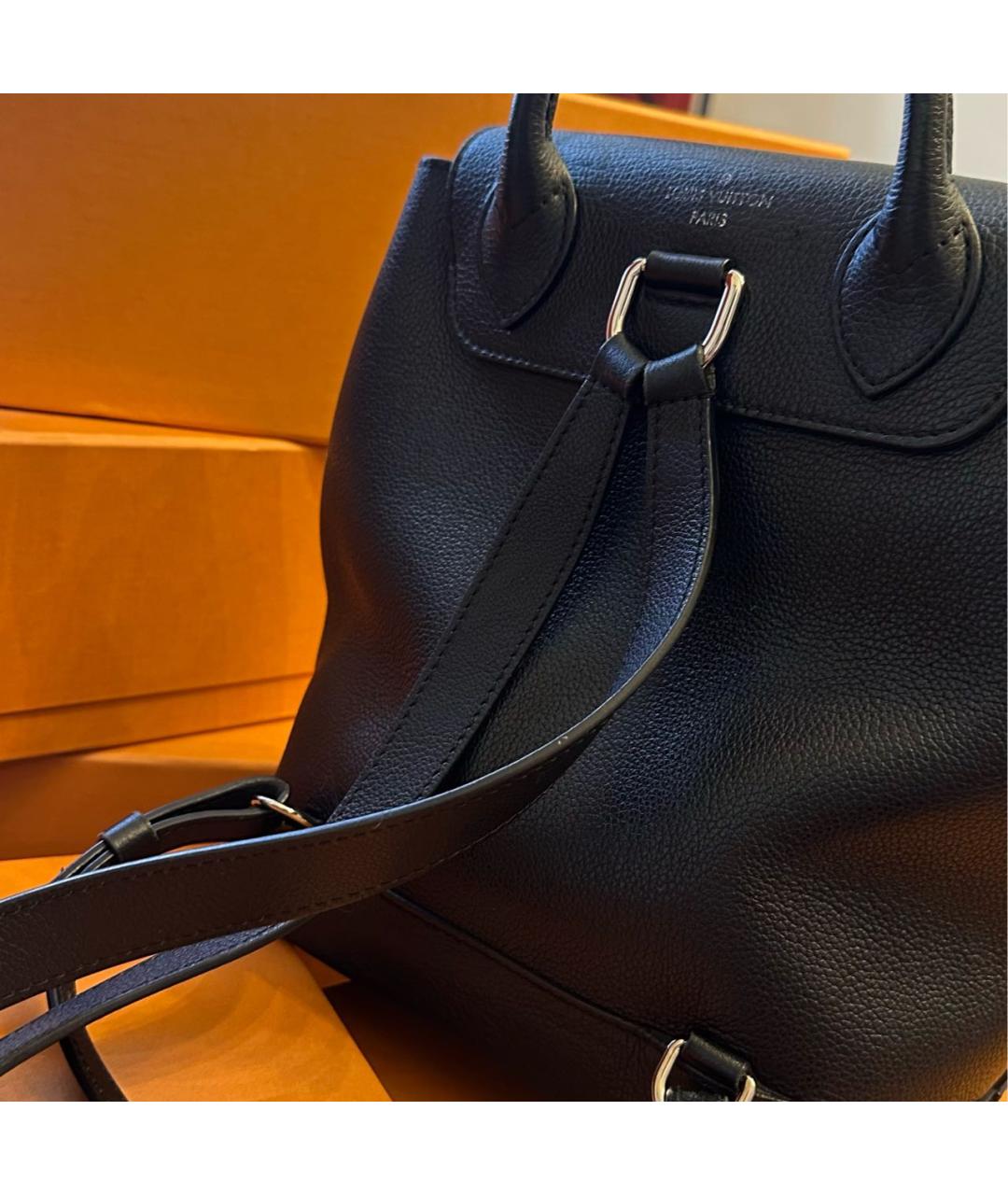 LOUIS VUITTON Черный кожаный рюкзак, фото 2