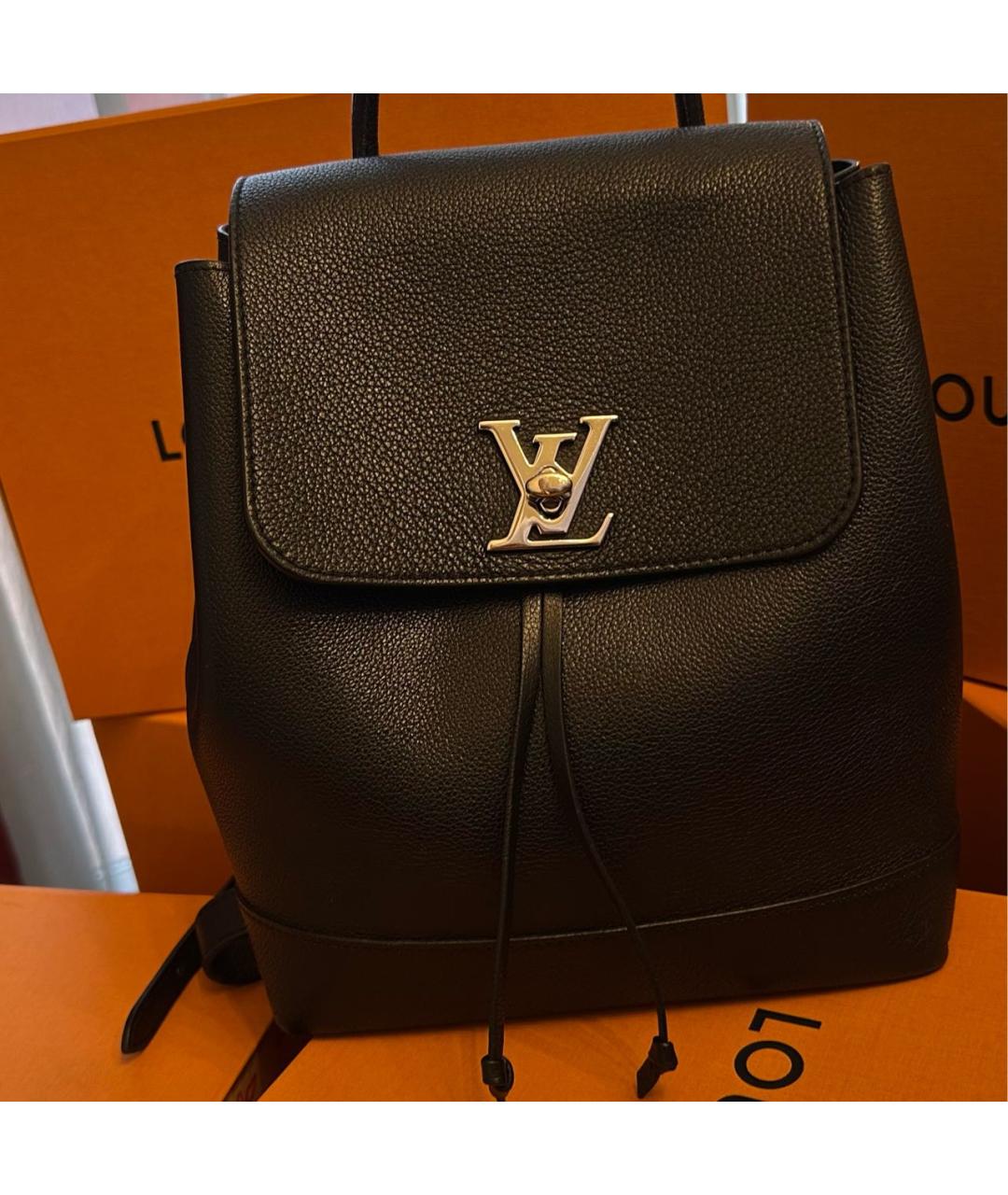 LOUIS VUITTON Черный кожаный рюкзак, фото 5