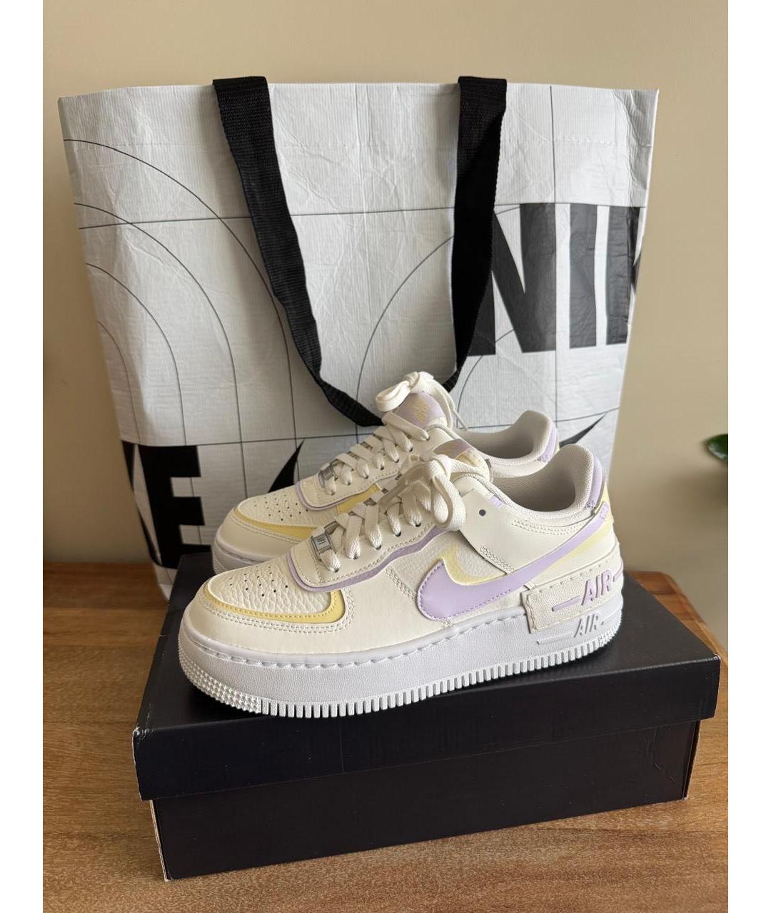 NIKE Белые кожаные кроссовки, фото 5