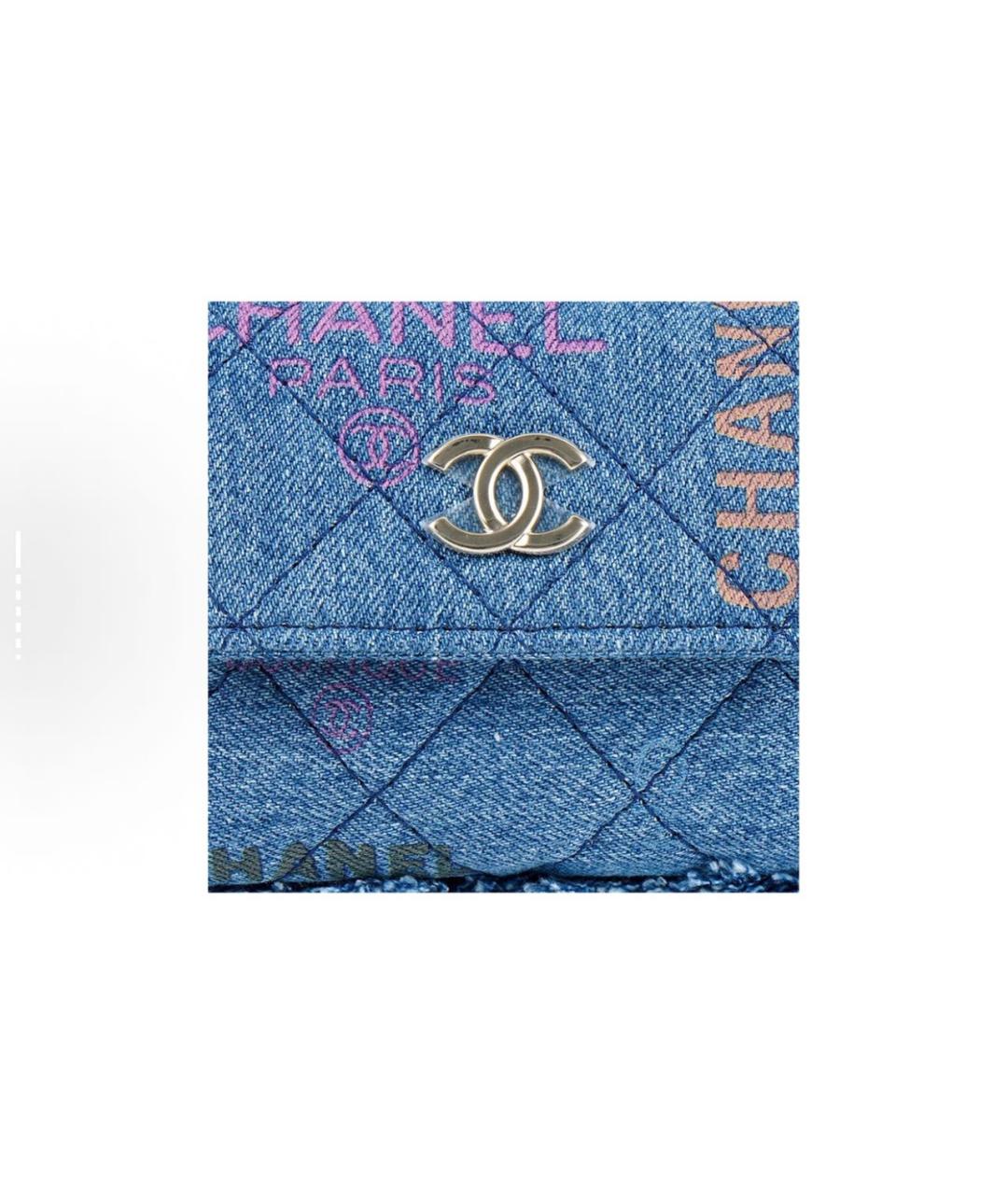 CHANEL Синяя деним сумка через плечо, фото 4
