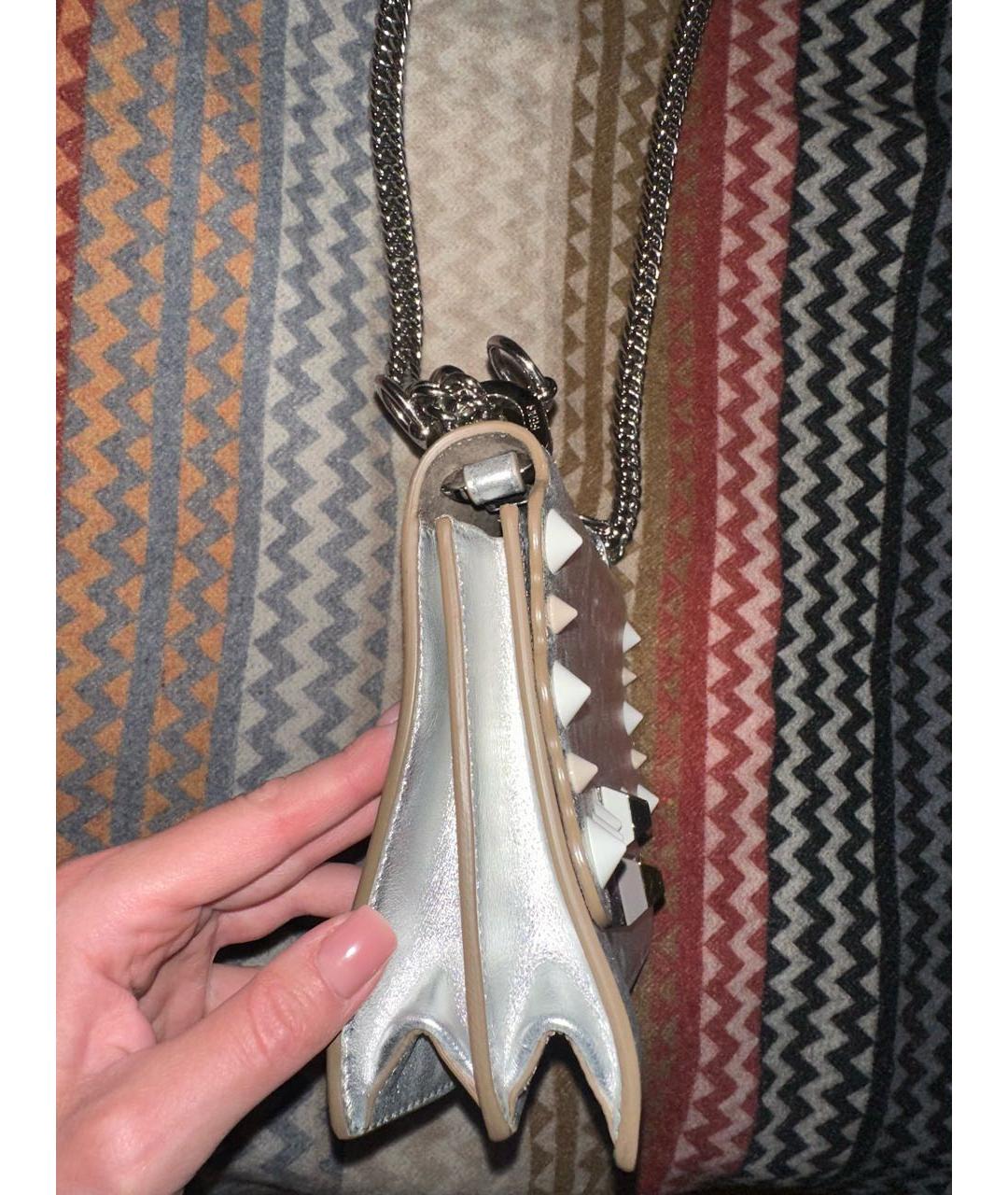FENDI Серебряная кожаная сумка через плечо, фото 2