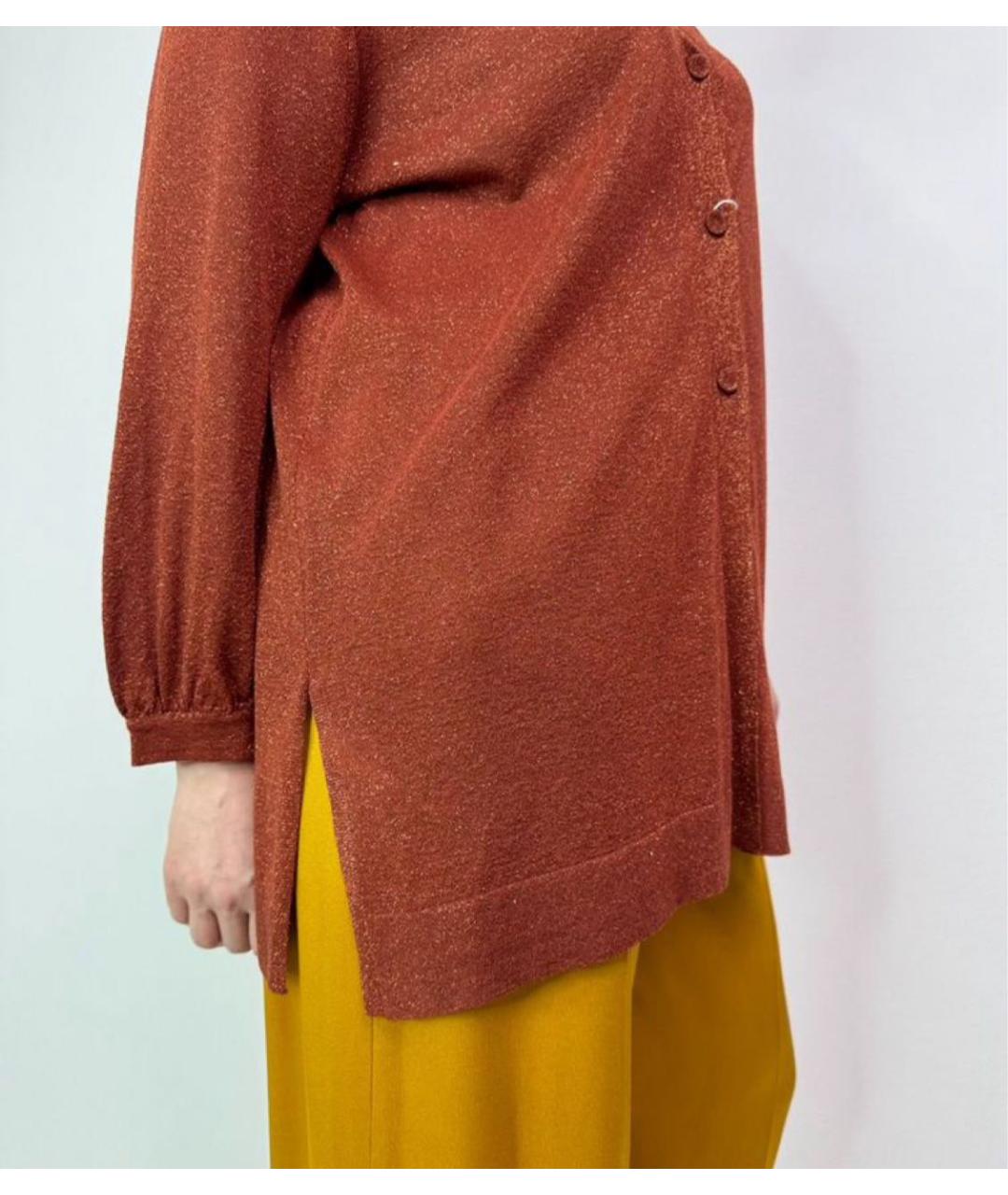 MAX MARA Оранжевый вискозный кардиган, фото 6