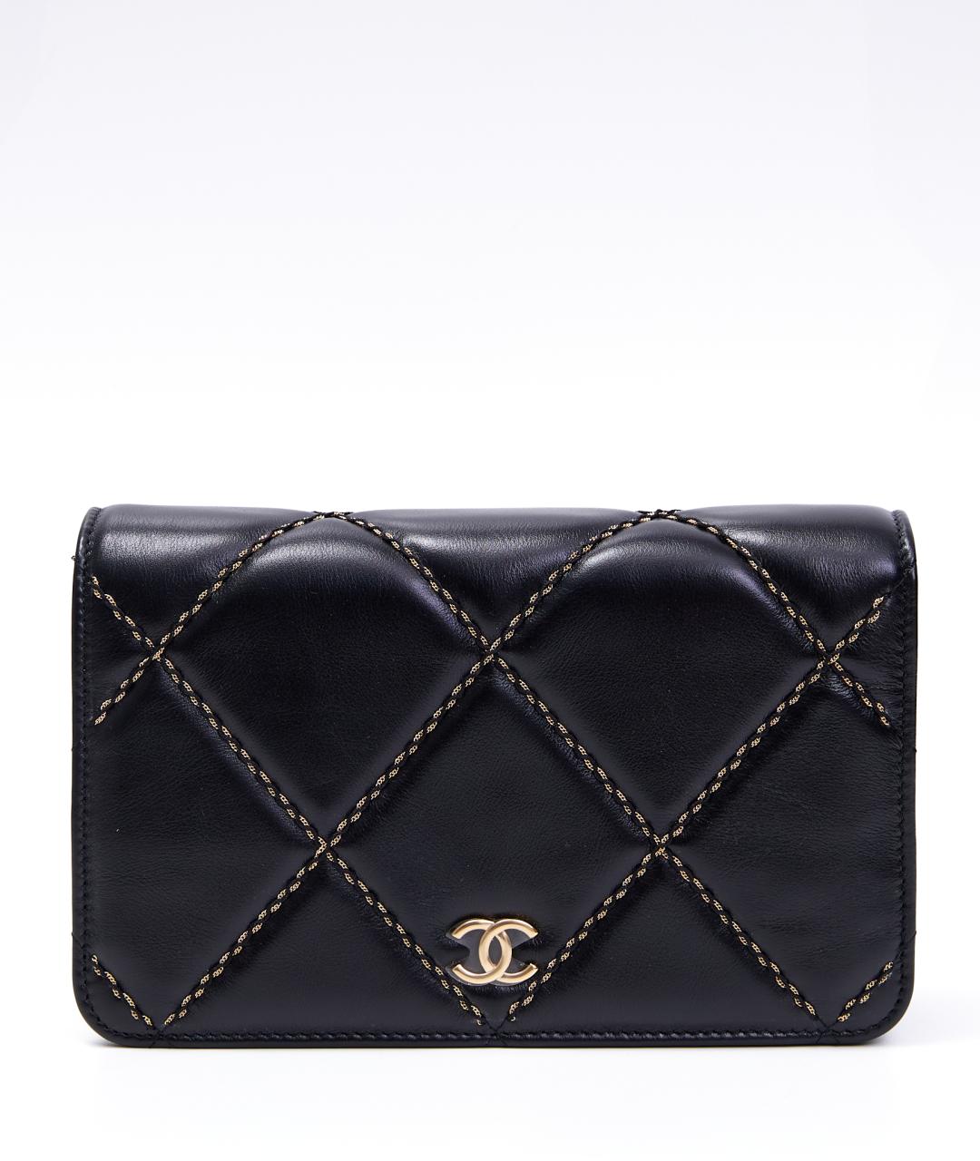 CHANEL Черная кожаная сумка через плечо, фото 10