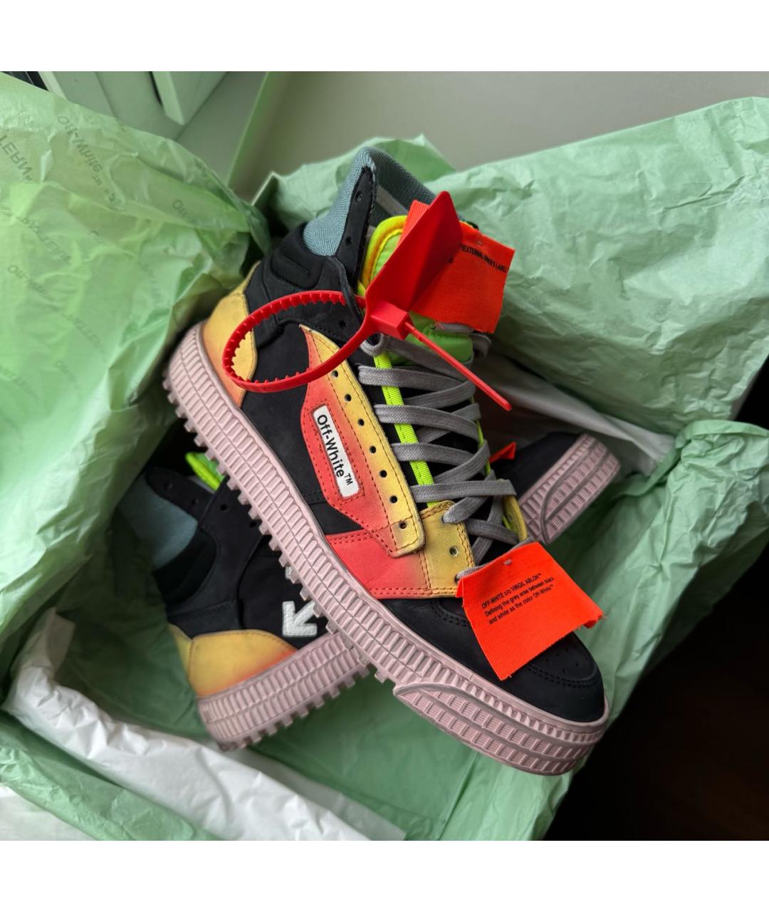OFF-WHITE Мульти кожаные кеды, фото 5