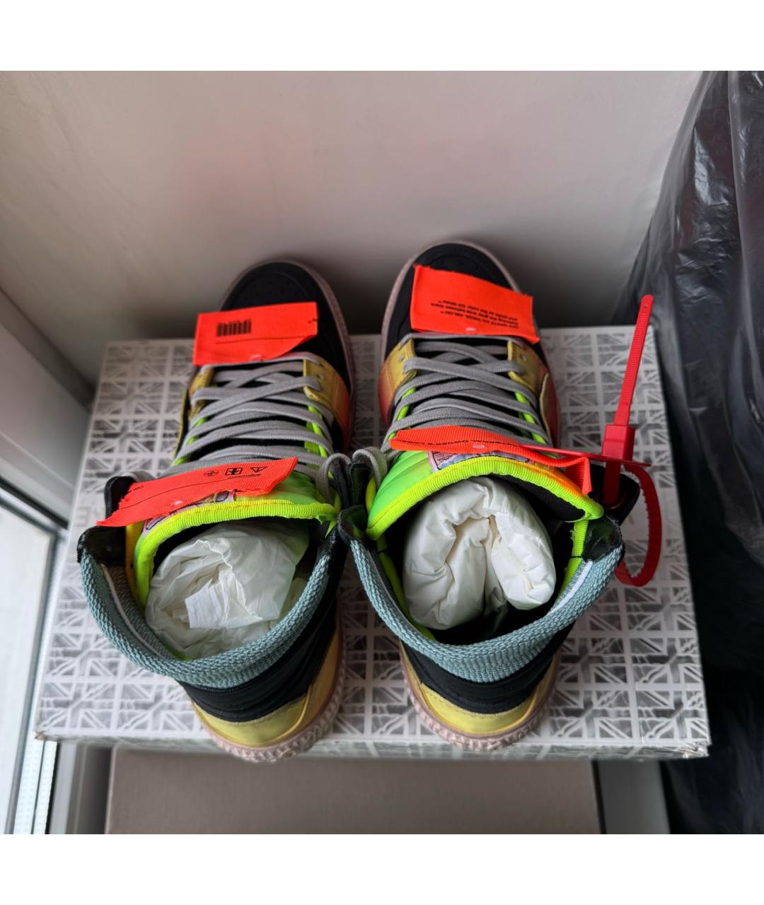 OFF-WHITE Мульти кожаные кеды, фото 3