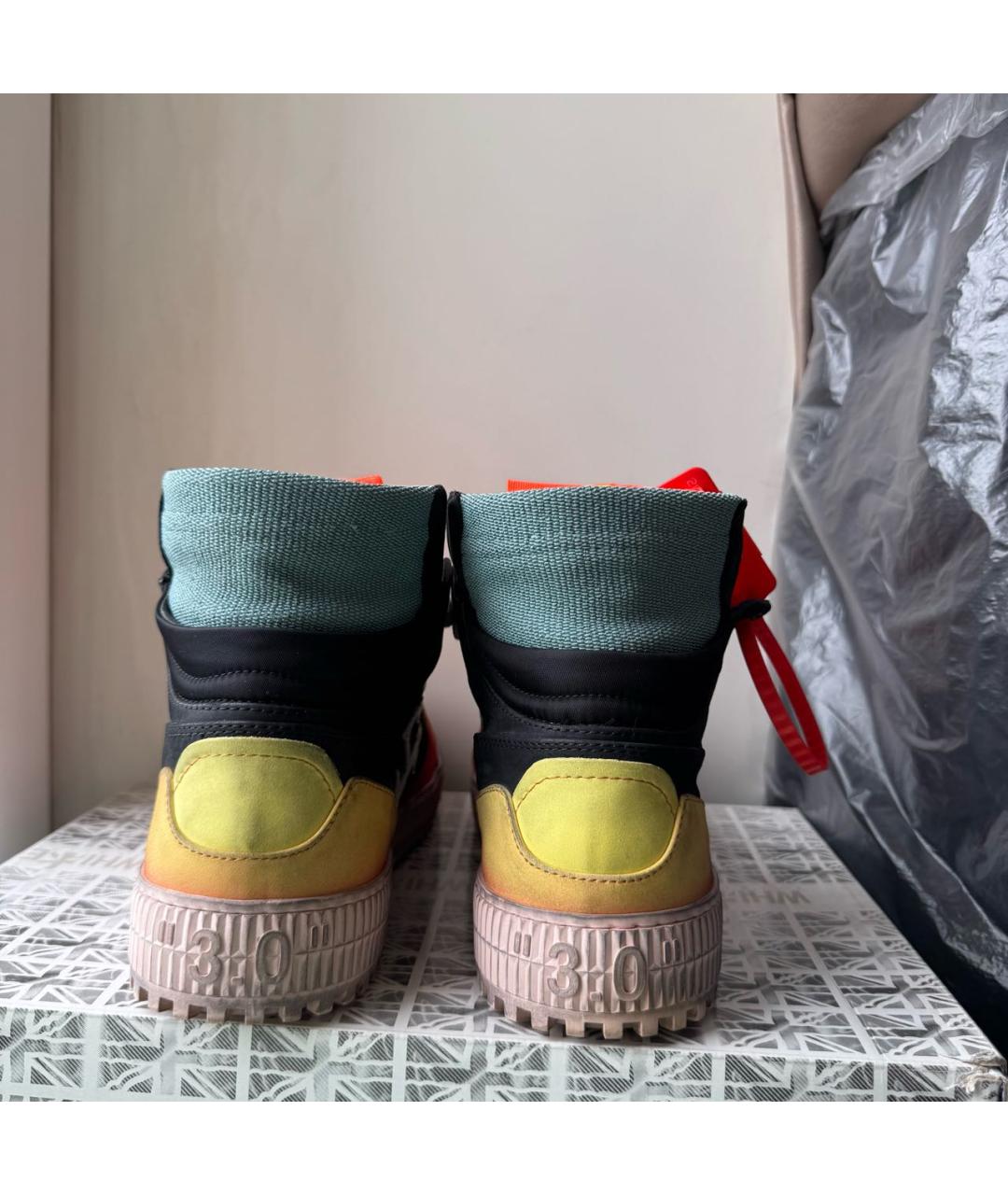 OFF-WHITE Мульти кожаные кеды, фото 4