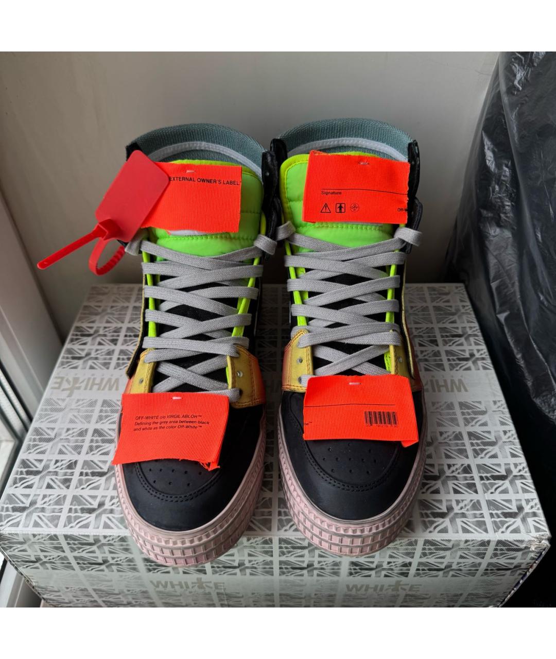 OFF-WHITE Мульти кожаные кеды, фото 2