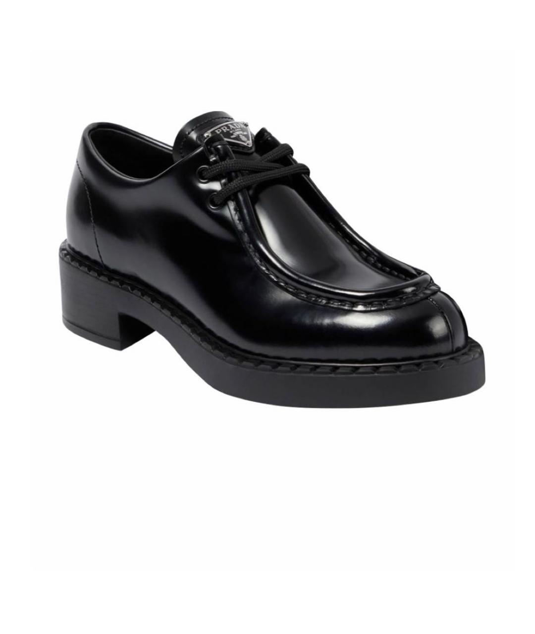 PRADA Черные кожаные лоферы, фото 1