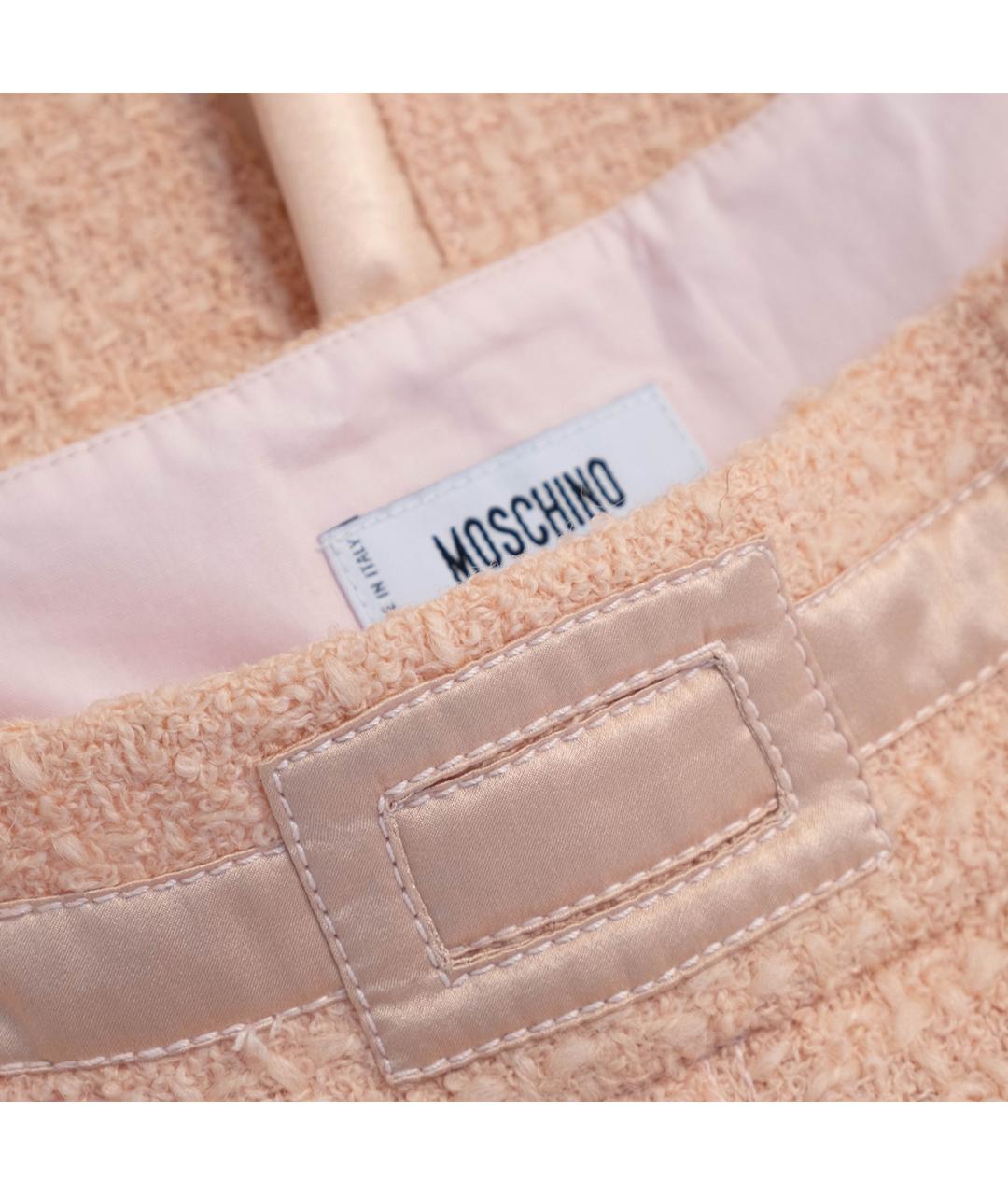 MOSCHINO Розовая шерстяная юбка миди, фото 3
