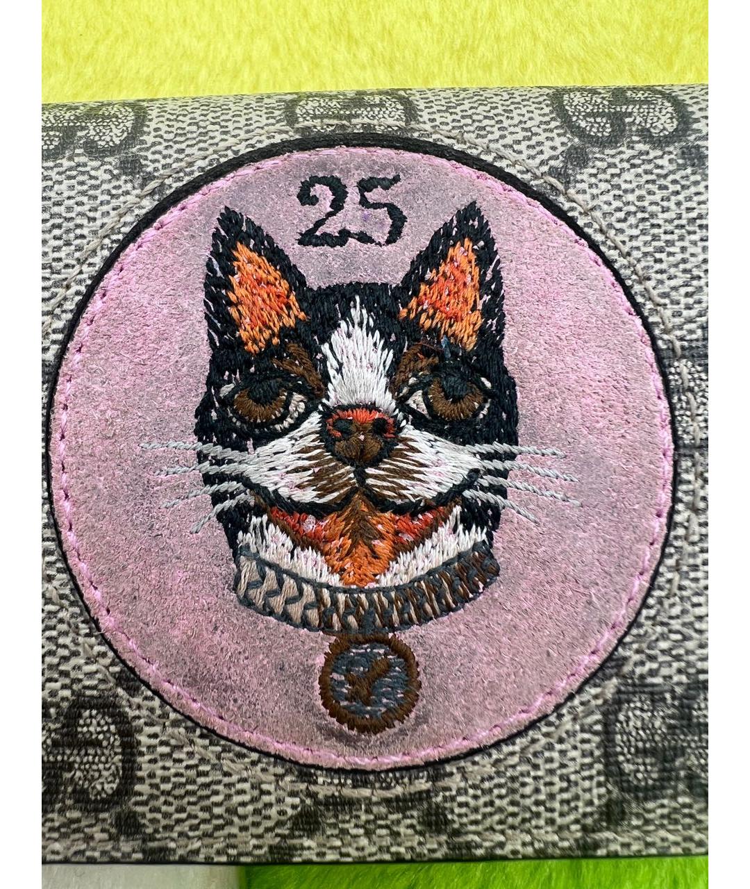 GUCCI Антрацитовый кожаный кошелек, фото 4
