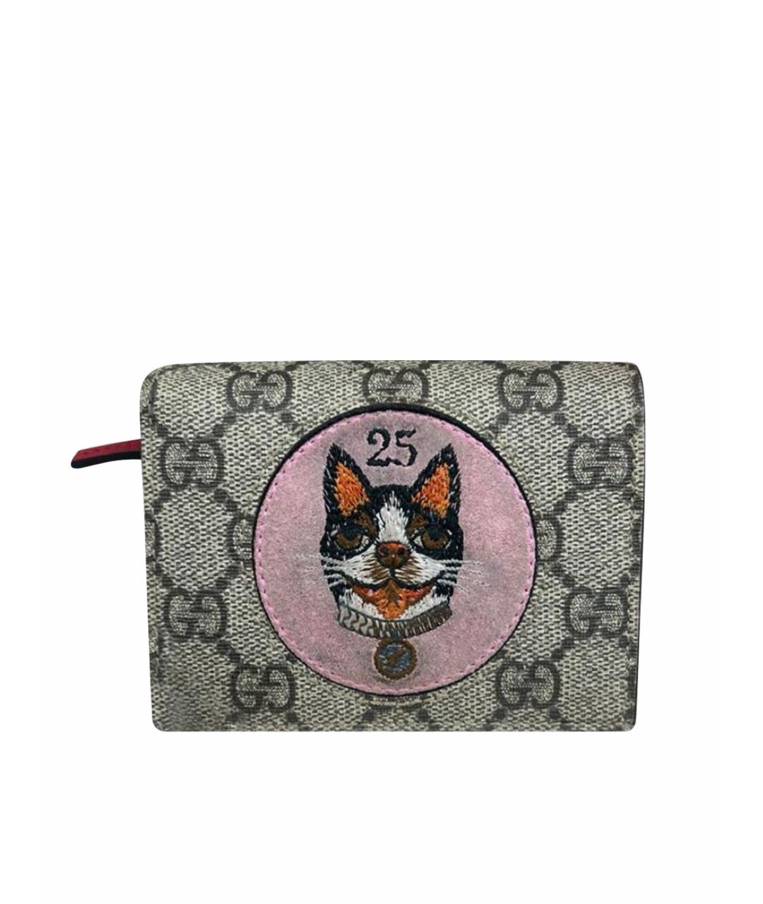 GUCCI Антрацитовый кожаный кошелек, фото 1