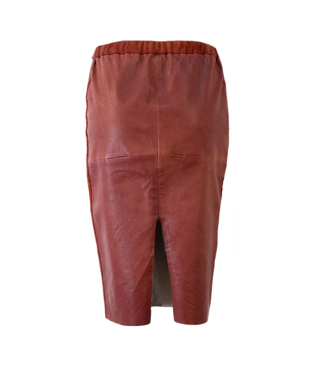 ISABEL MARANT Красная кожаная юбка миди, фото 2