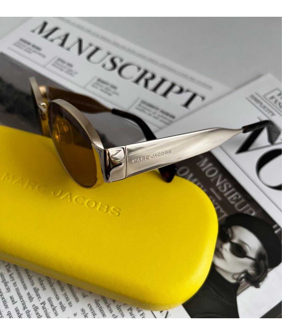 MARC JACOBS Золотые металлические солнцезащитные очки, фото 6