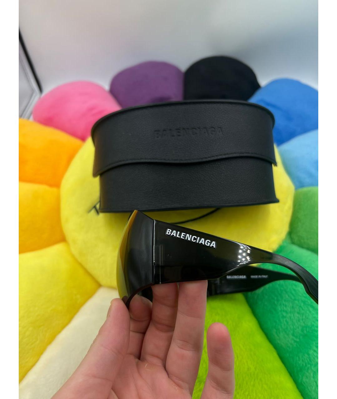 BALENCIAGA Черные пластиковые солнцезащитные очки, фото 4