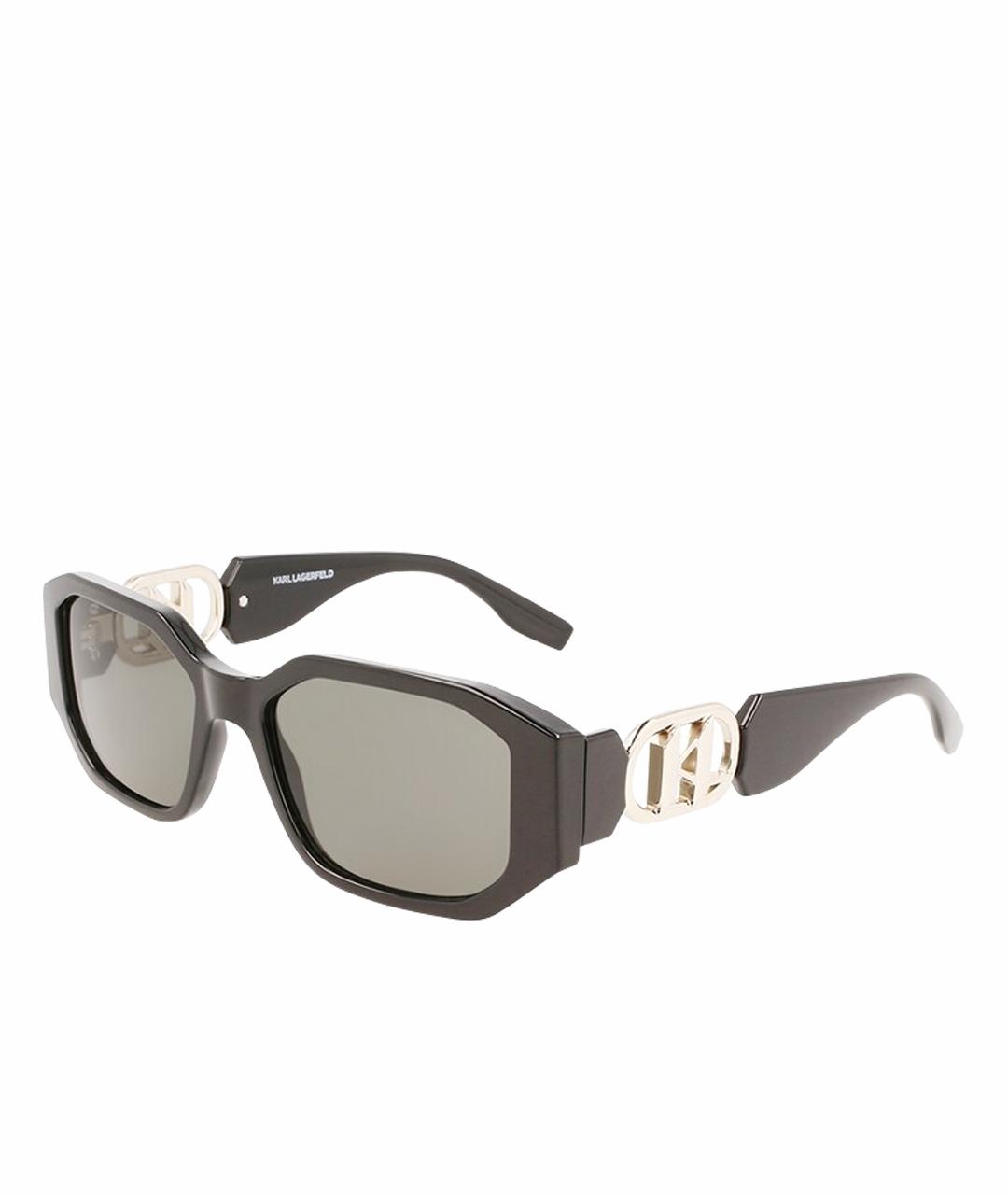 KARL LAGERFELD Черные пластиковые солнцезащитные очки, фото 1