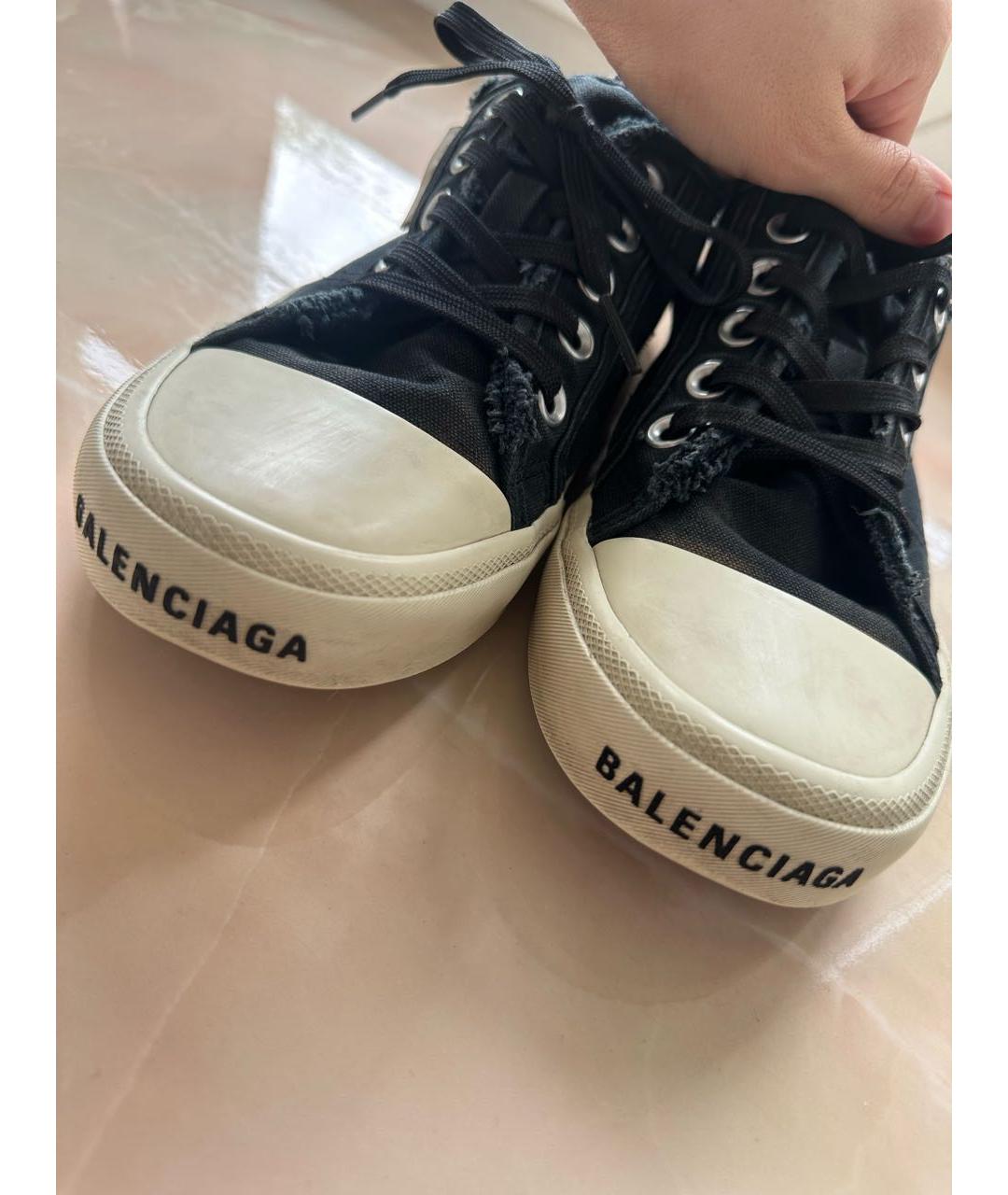 BALENCIAGA Темно-синие текстильные кеды, фото 5