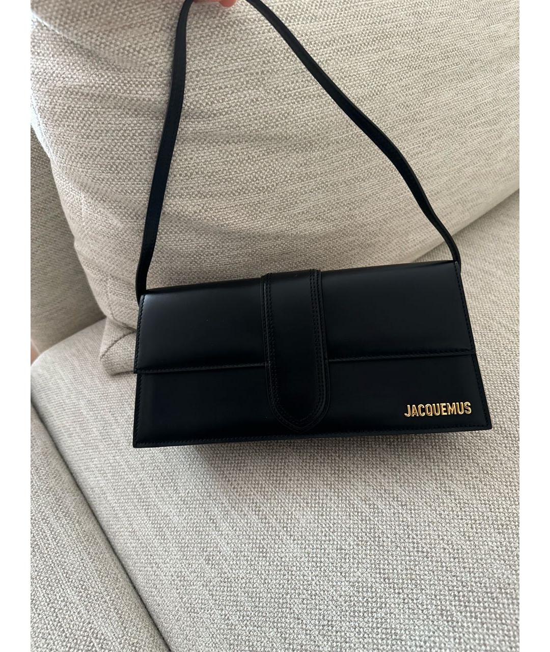 JACQUEMUS Черная кожаная сумка с короткими ручками, фото 9