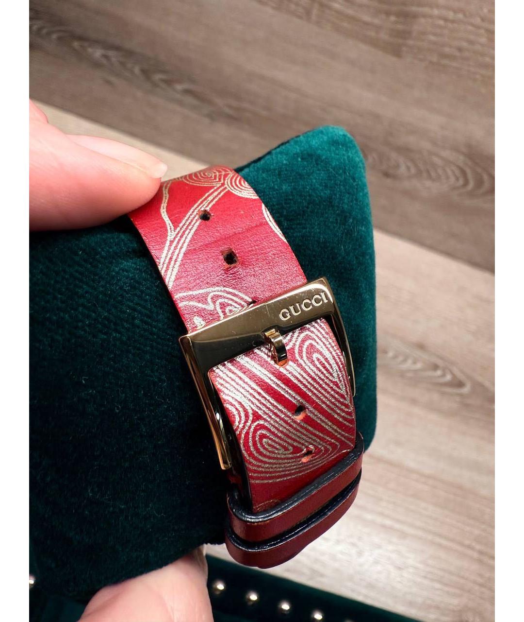 GUCCI Бордовые часы, фото 3