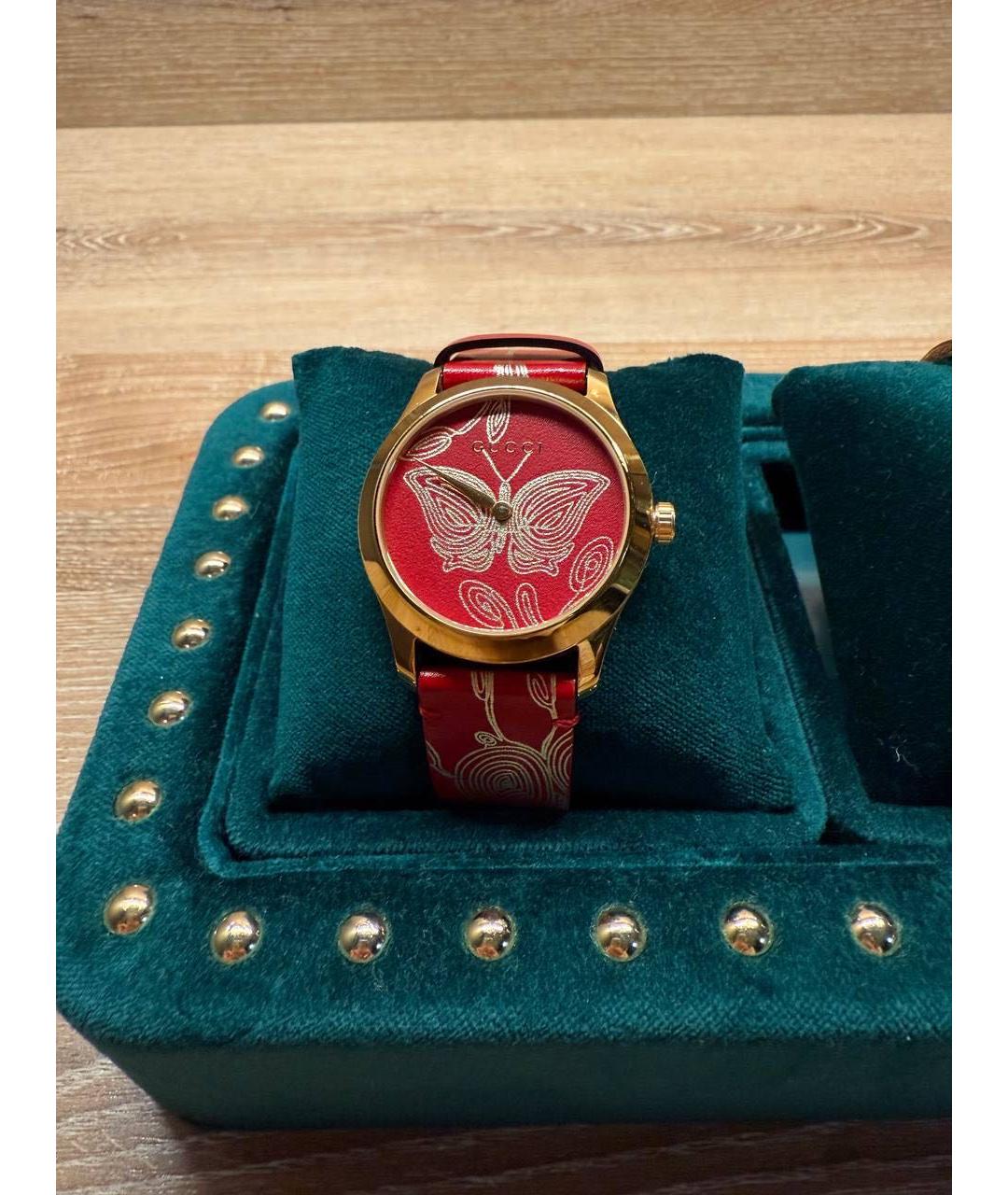 GUCCI Бордовые часы, фото 2