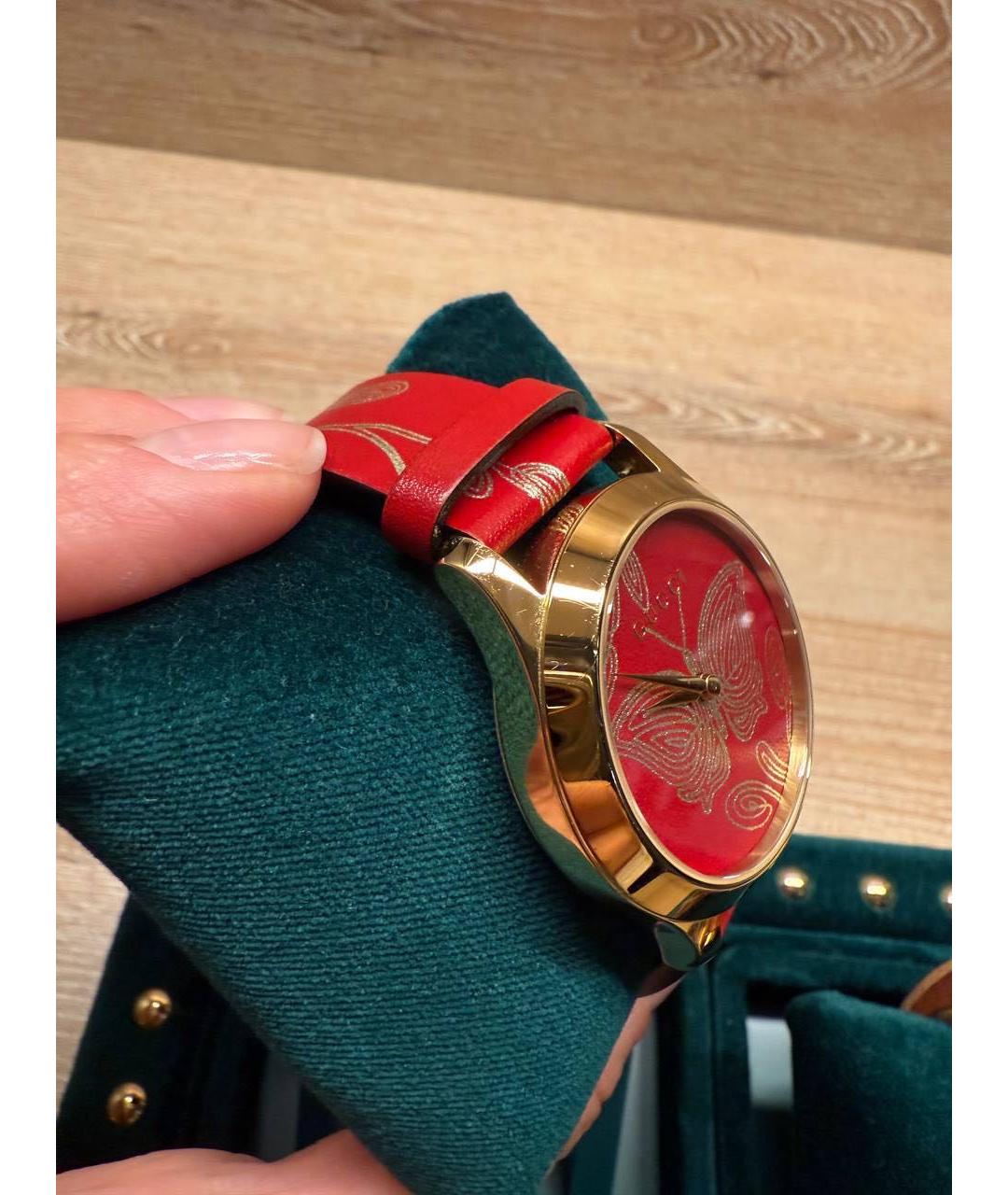 GUCCI Бордовые часы, фото 6