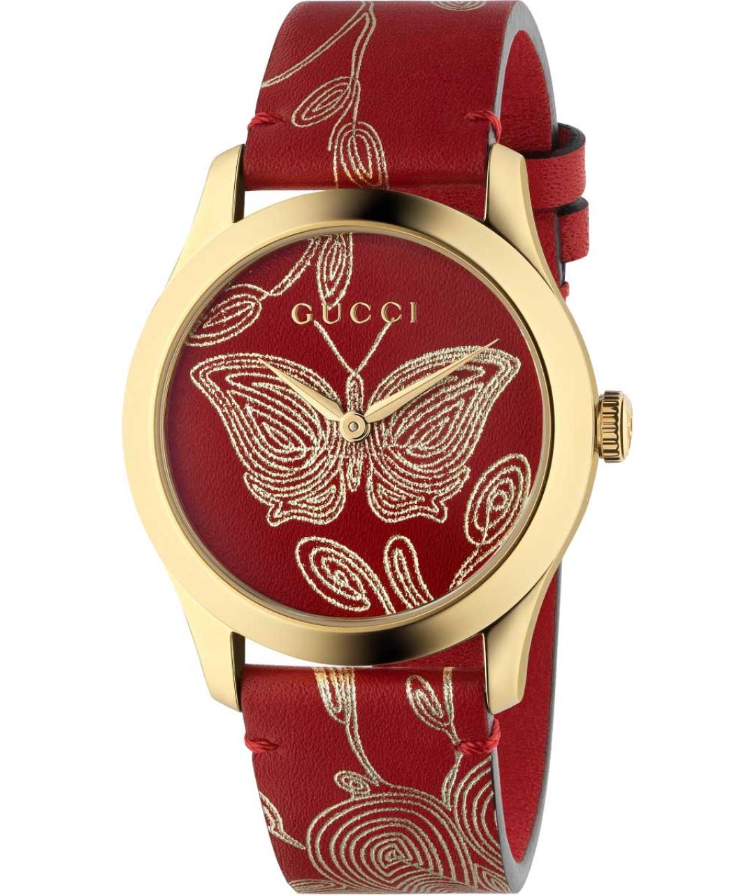 GUCCI Бордовые часы, фото 1