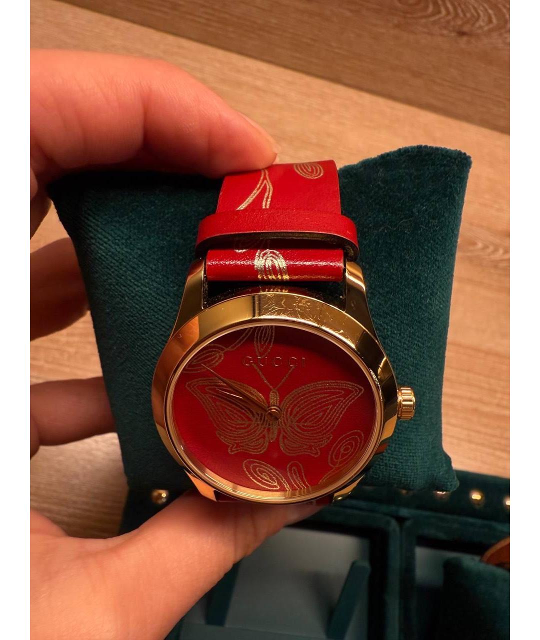 GUCCI Бордовые часы, фото 5
